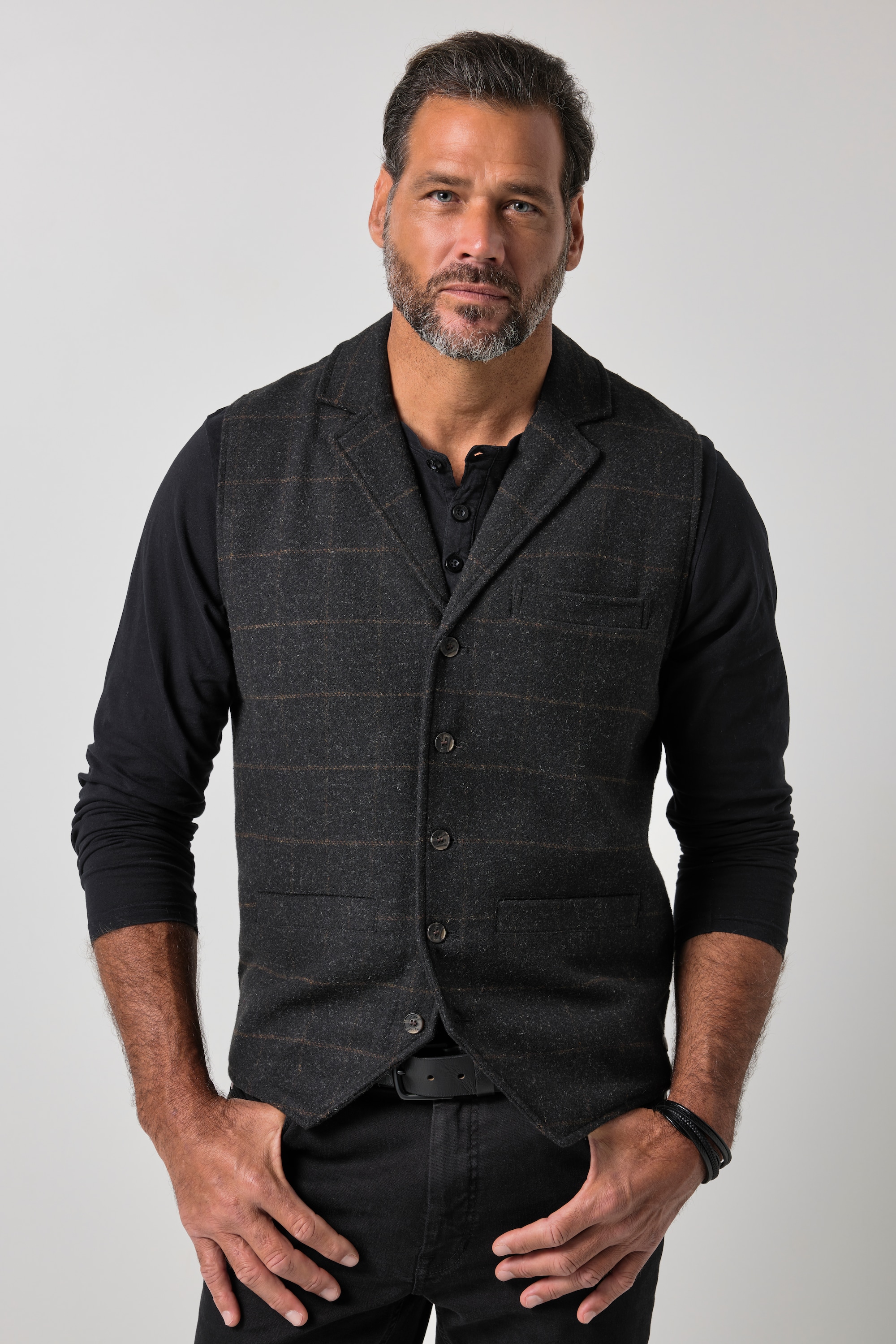 Gilet en tweed motif à carreaux, JP1880