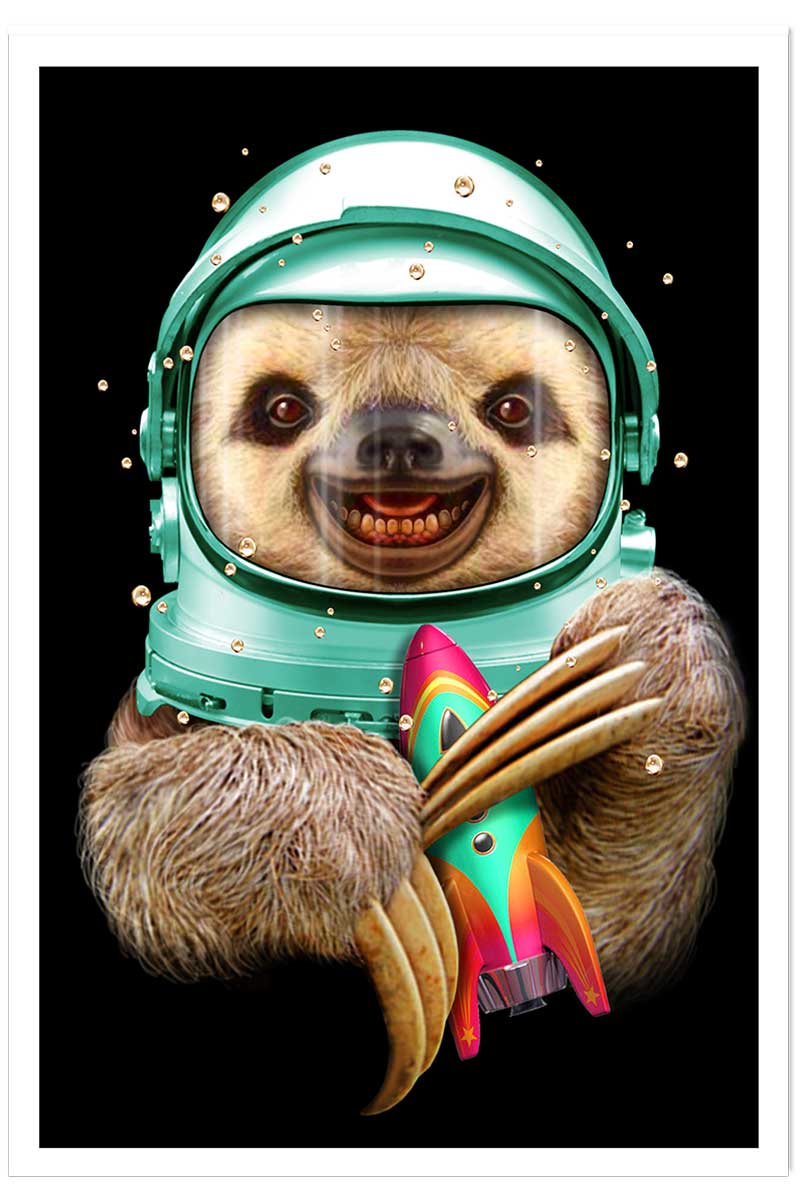 Affiche enfant spacesloth, HEXOA