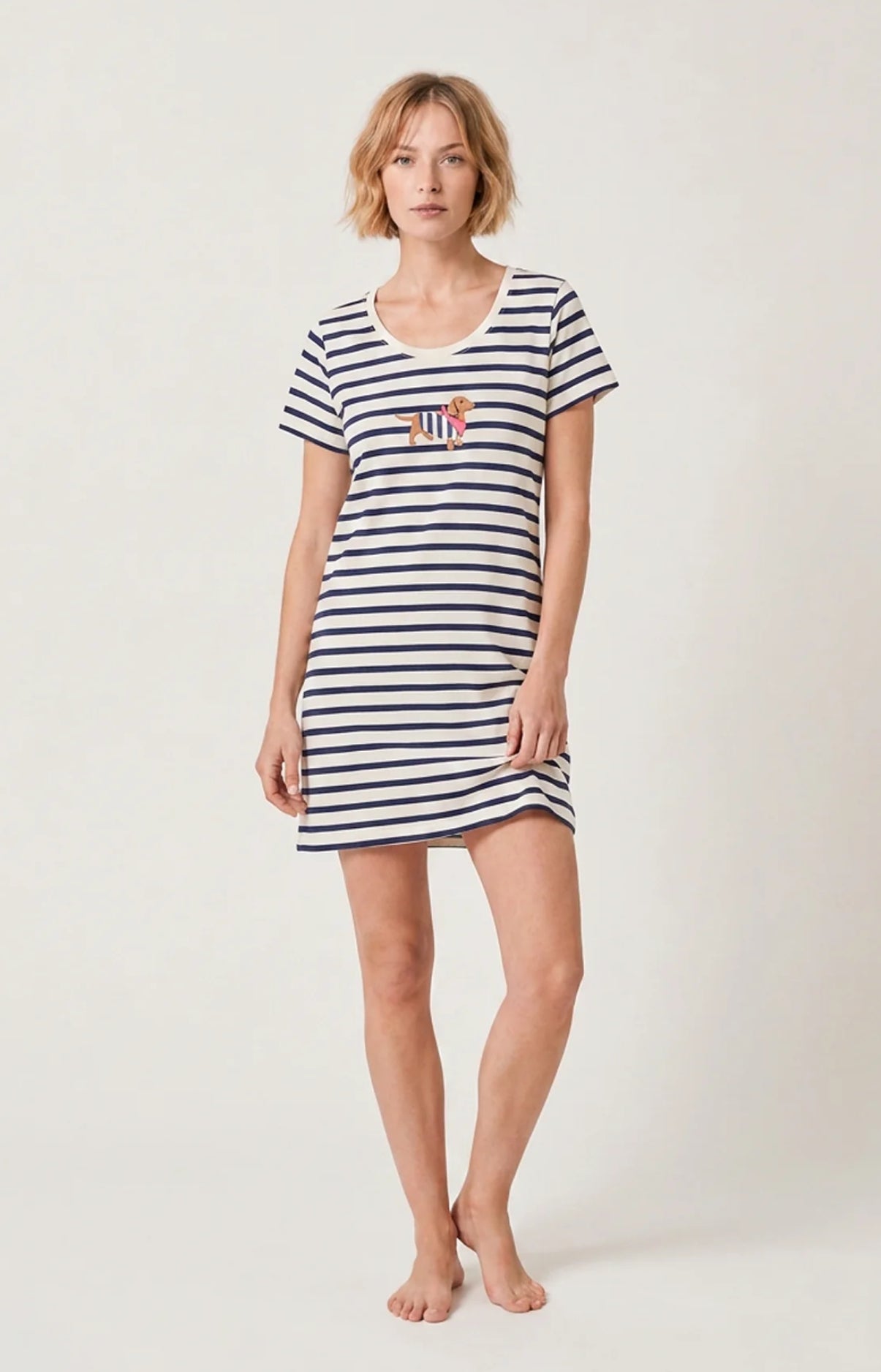 Chemise de nuit en jersey de coton à rayures Tobbie, ARTHUR