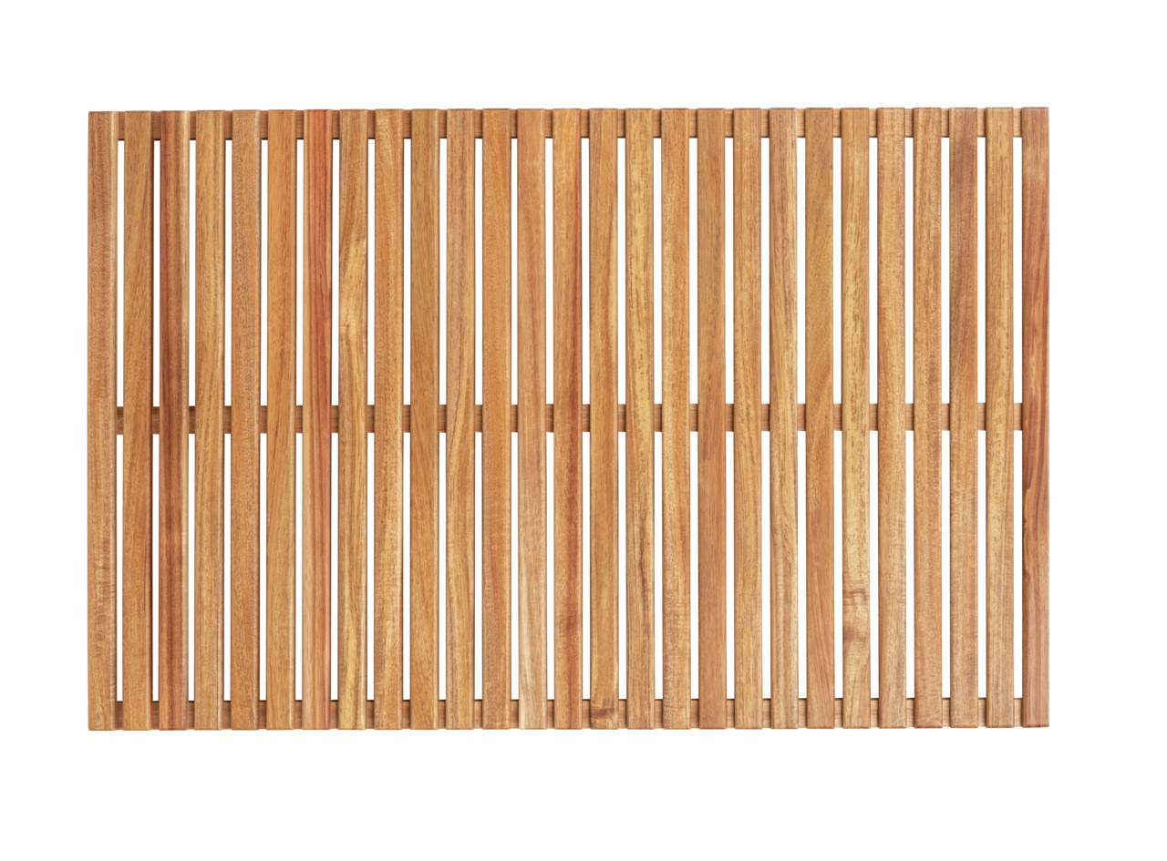 Caillebotis de douche rectangulaire L en bois d'acacia, WENKO