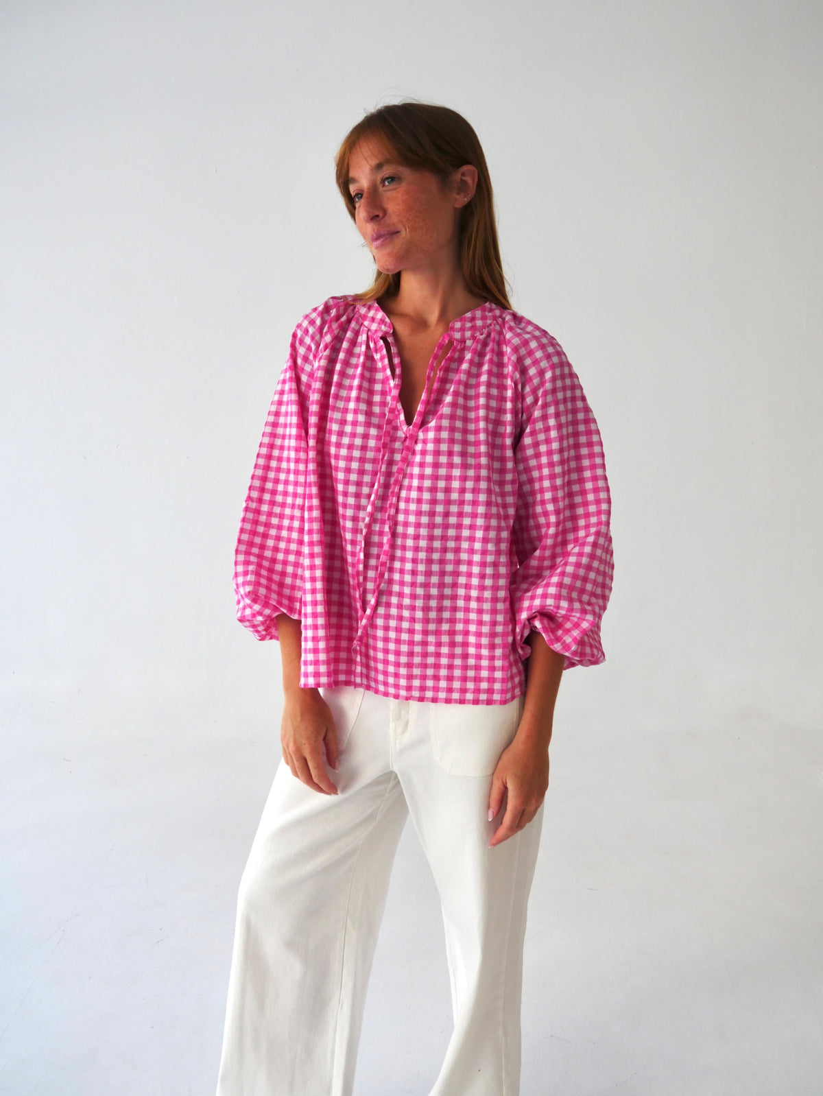 Blouse vichy col noué MATILDE, MINDTRAVELER