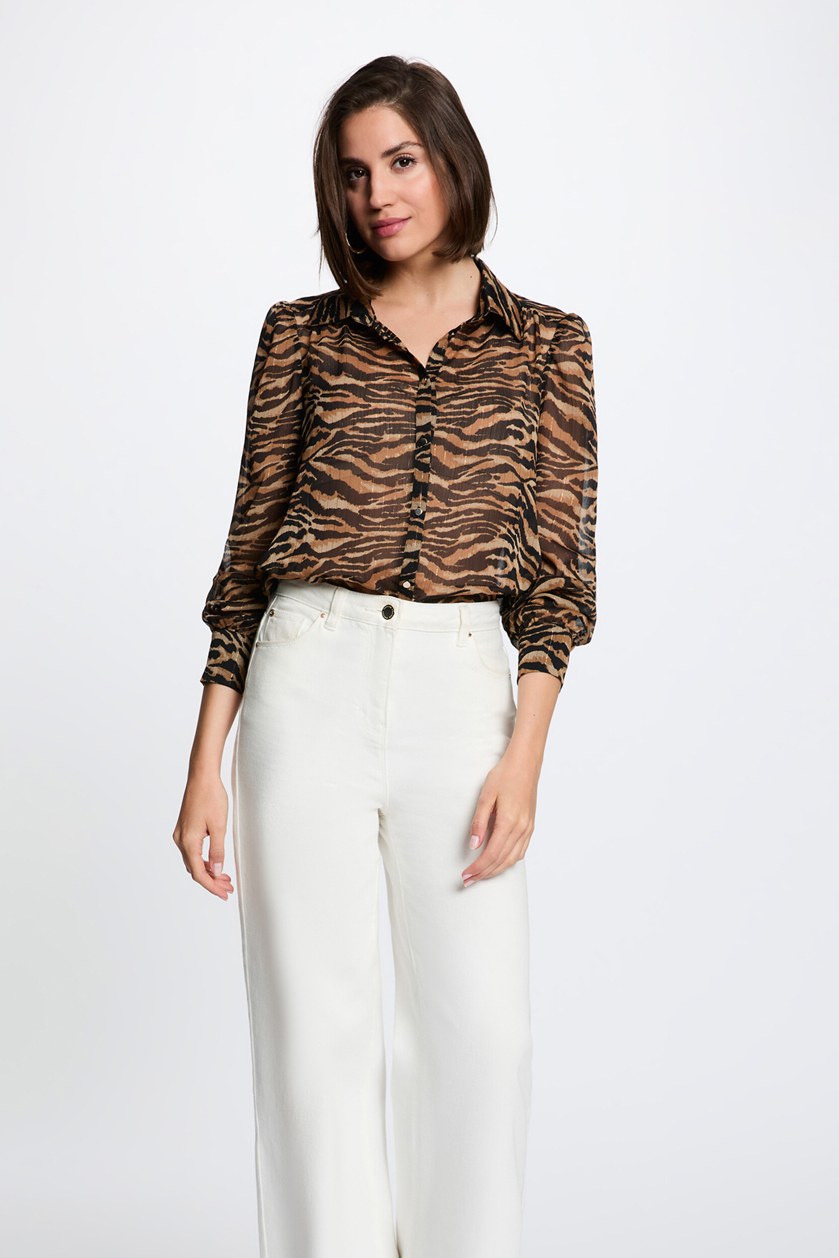 Chemise voile imprimé, MORGAN