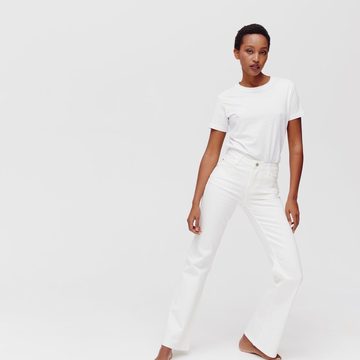 Jean flare eugene blanc Promod | La Redoute