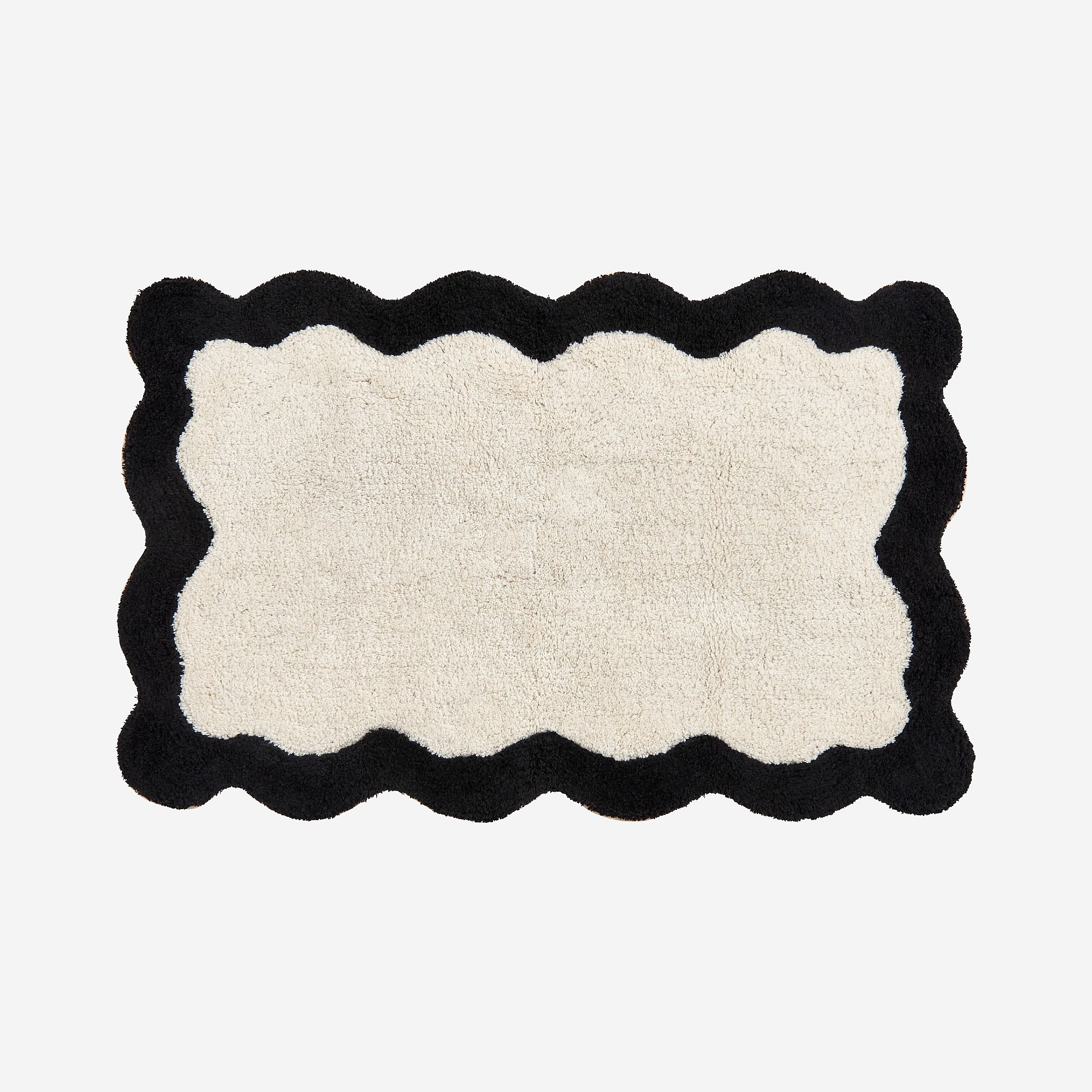 Tapis de bain festonné en coton naturel - 1200 g/m² - 50 x 80 cm NAHIA, HABITAT