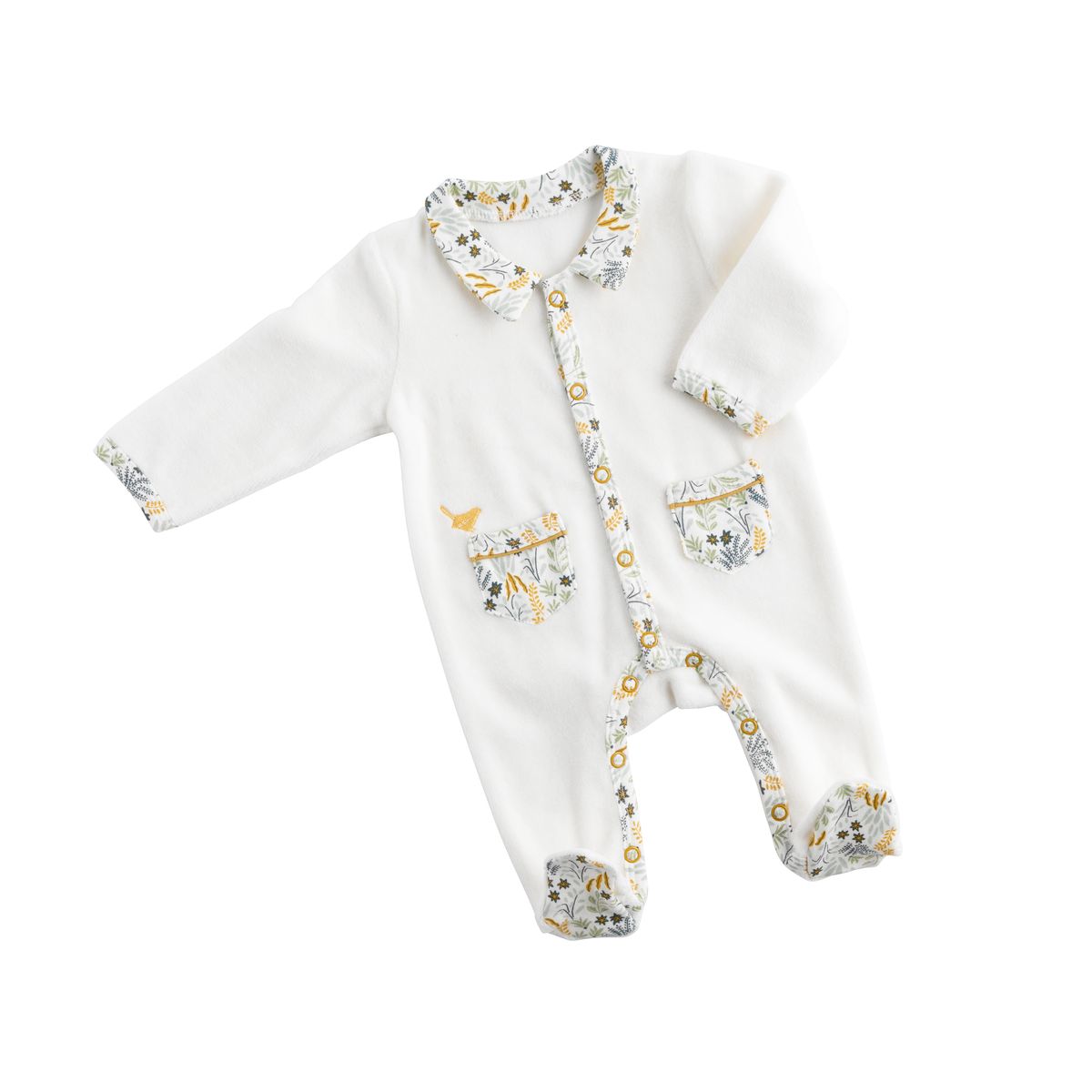 Pyjama bébé à manches longues en velours, SAUTHON