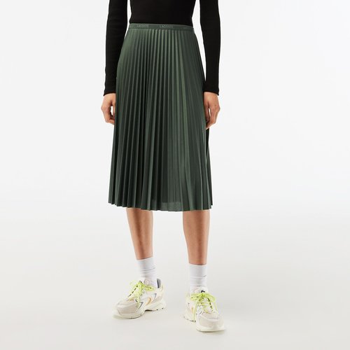 Pleated midi skirt, green, Lacoste | La Redoute