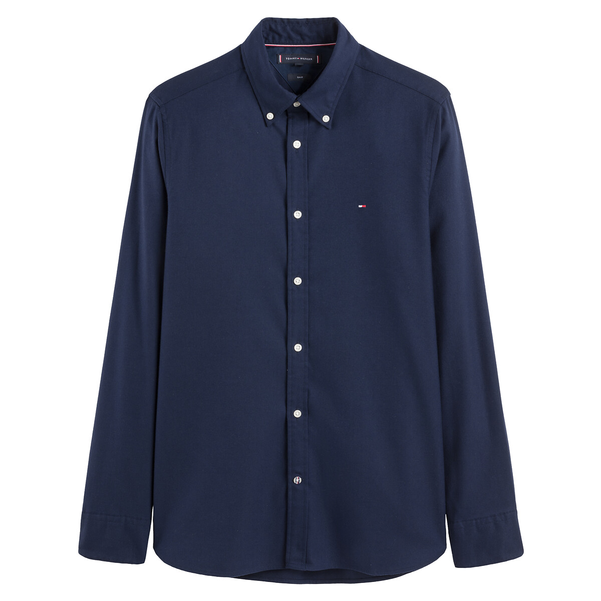 Image of Embroidered Logo Oxford Shirt in Soft Touch Cotton Mix
