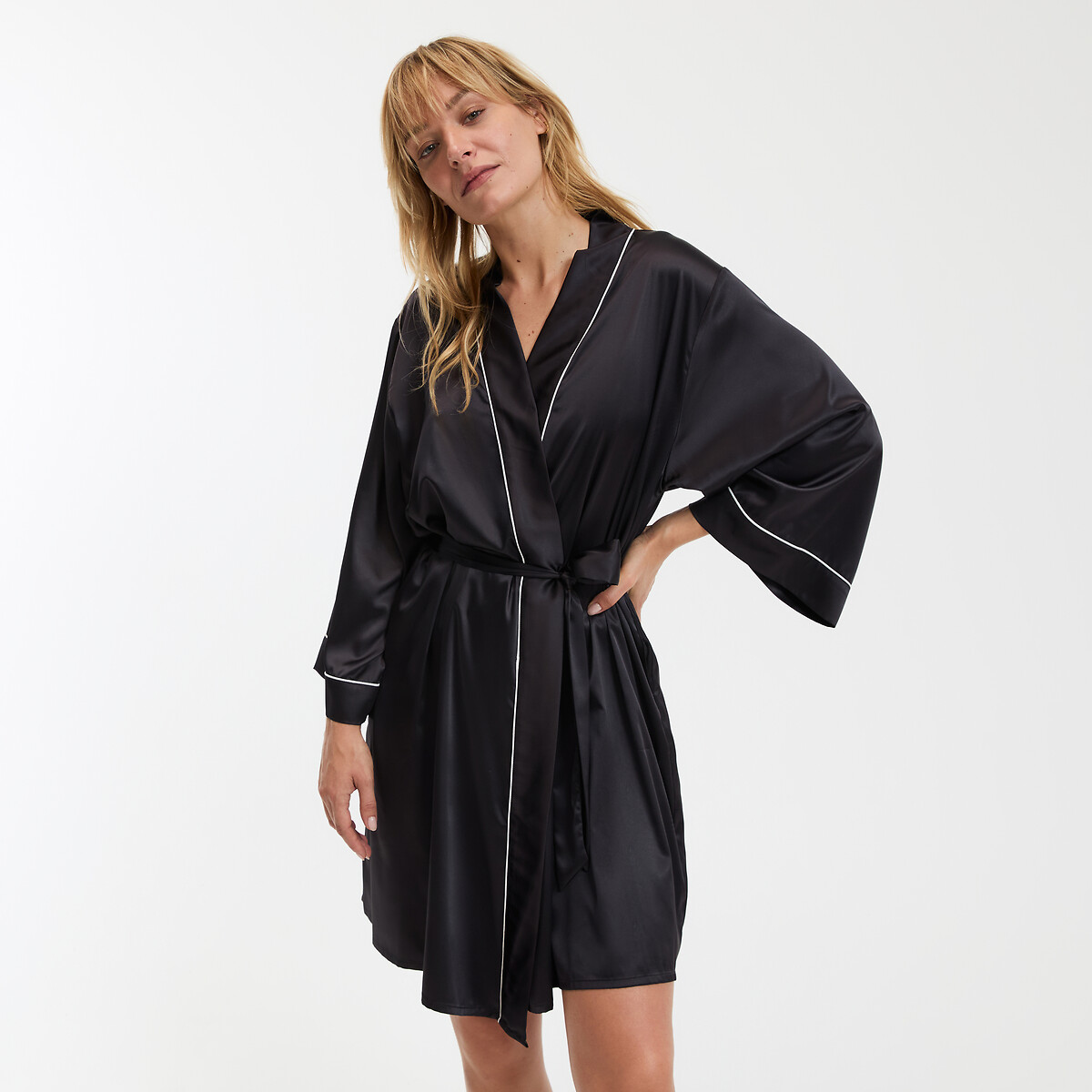 Kimono court en satin