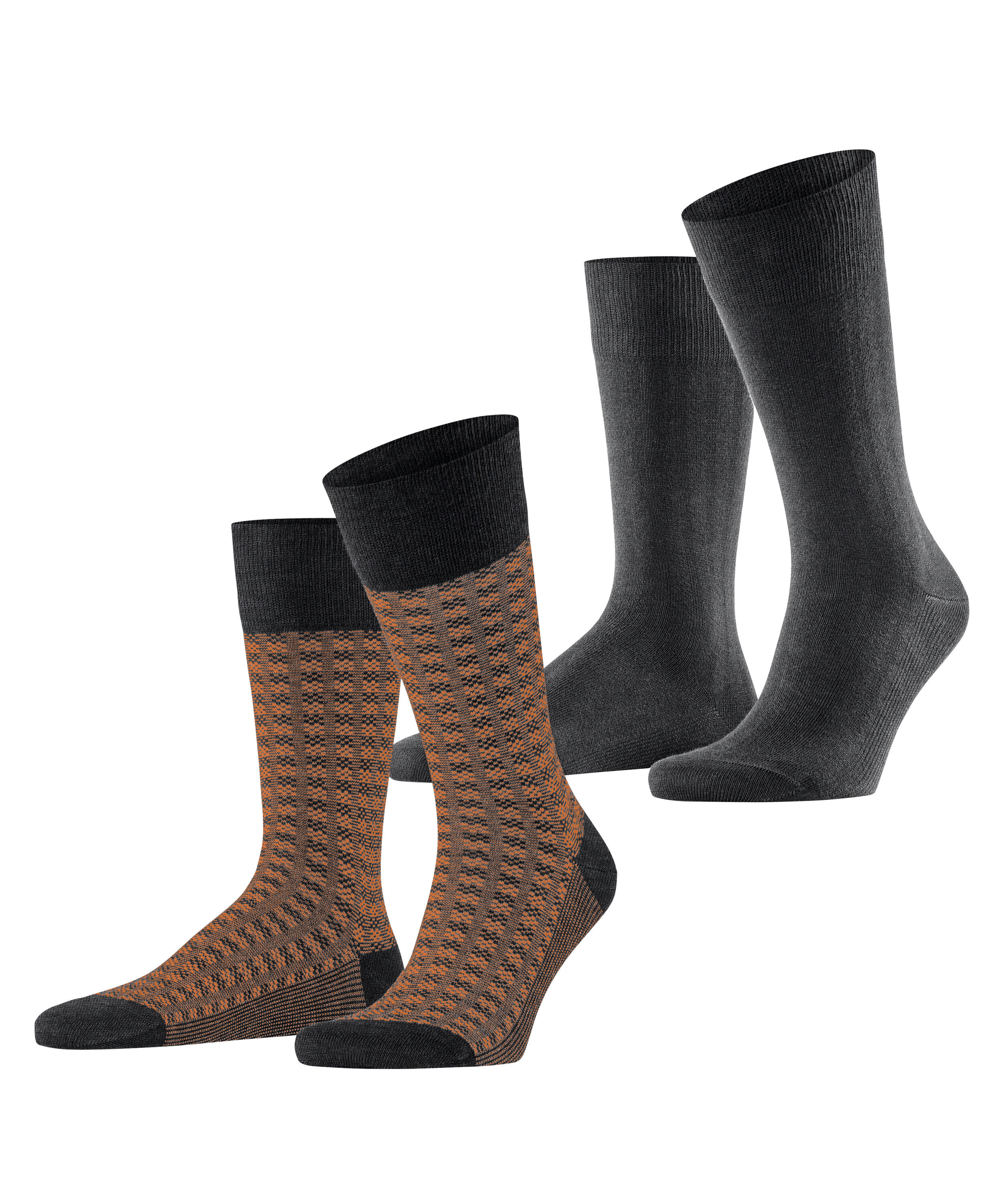 Chaussettes Houndstooth 2-Pack Opaque, ESPRIT
