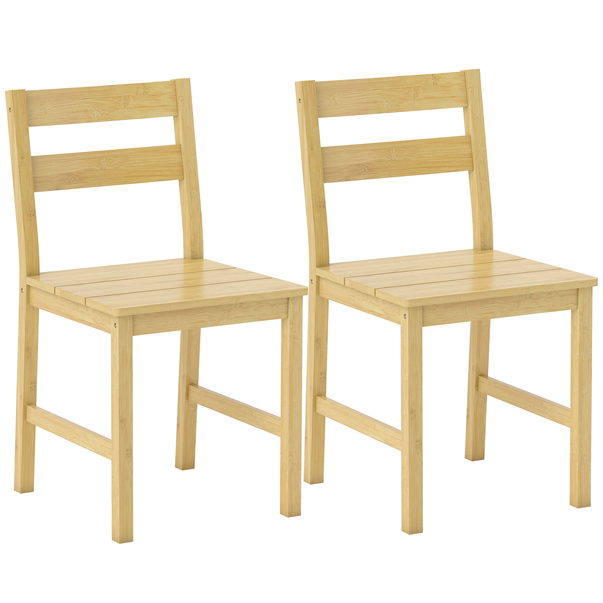 Chaise de salle à manger Bambou Bois naturel, HOMCOM
