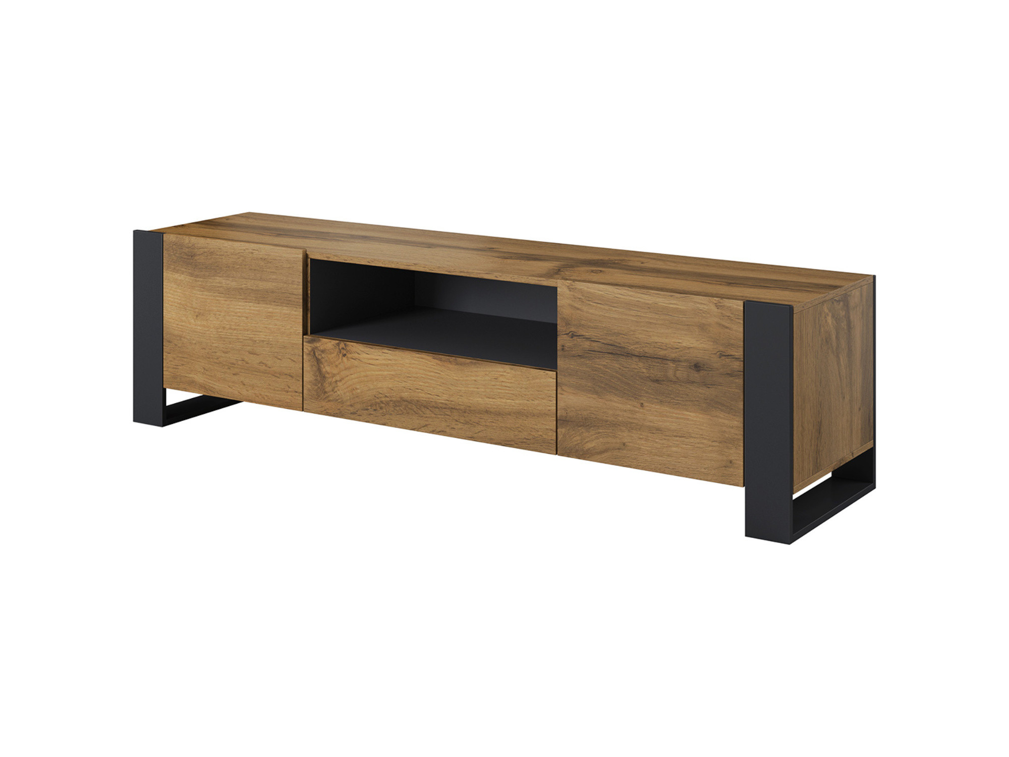 Meuble TV effet bois style industriel, WILLOW, BEST MOBILIER