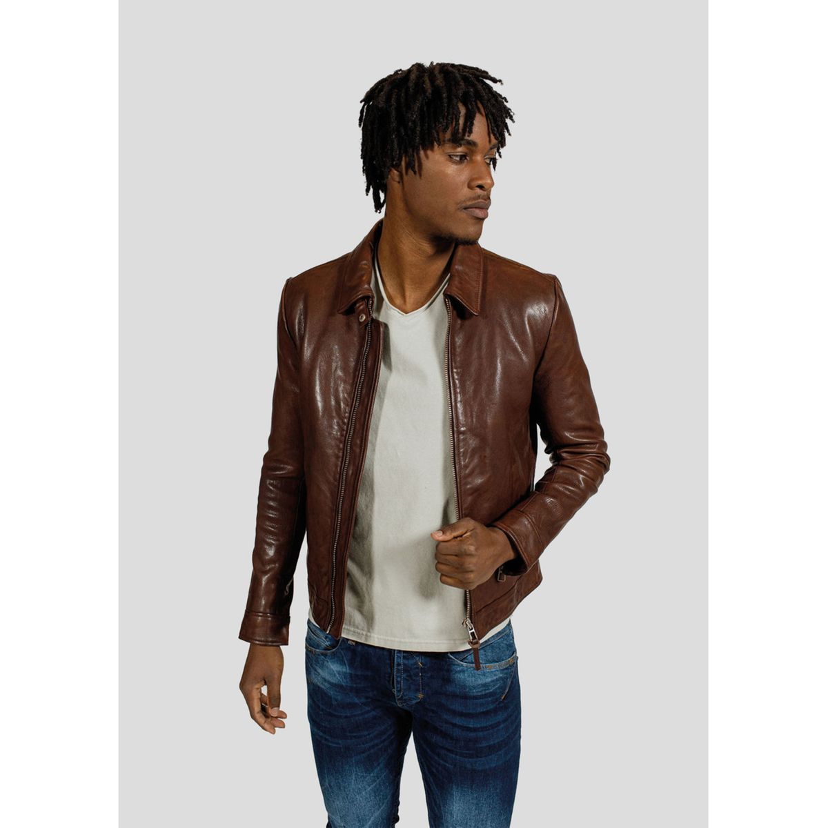 Blouson cuir homme camel hot sale