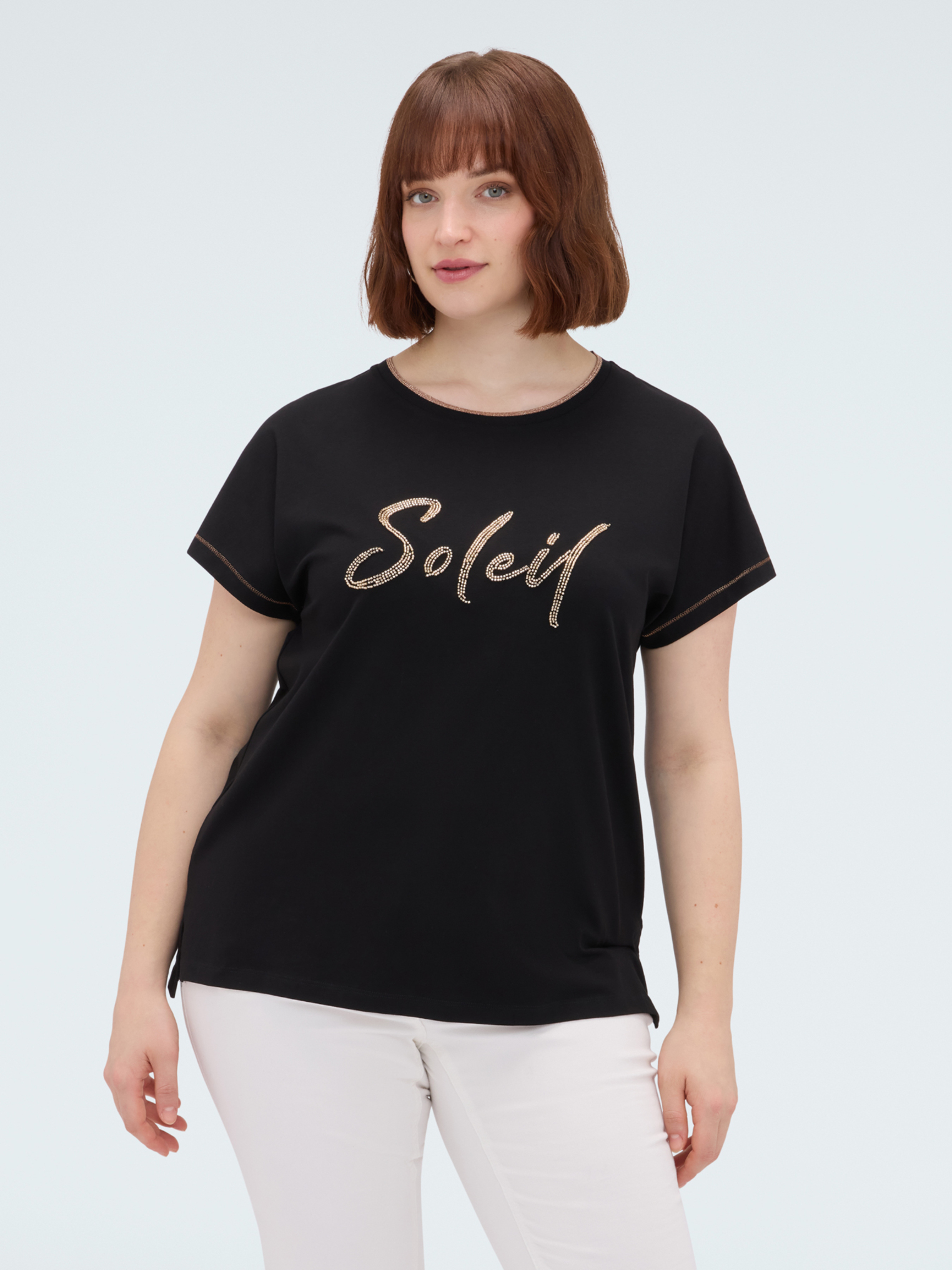 T-shirt avec inscription Soleil, FIORELLA RUBINO