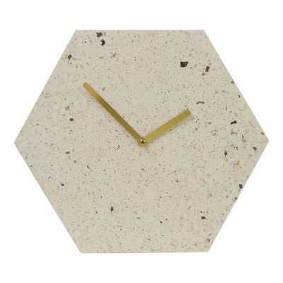30cm Hexagon Stone Effect Wall Clock SO'HOME