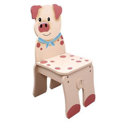Chaise en bois Cochon Happy Farm TEAMSON KIDS