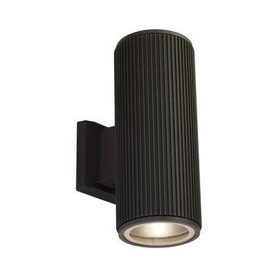 Outdoor Black Wave Effect Dual Wall Light Clear Glass Diffuser SO'HOME