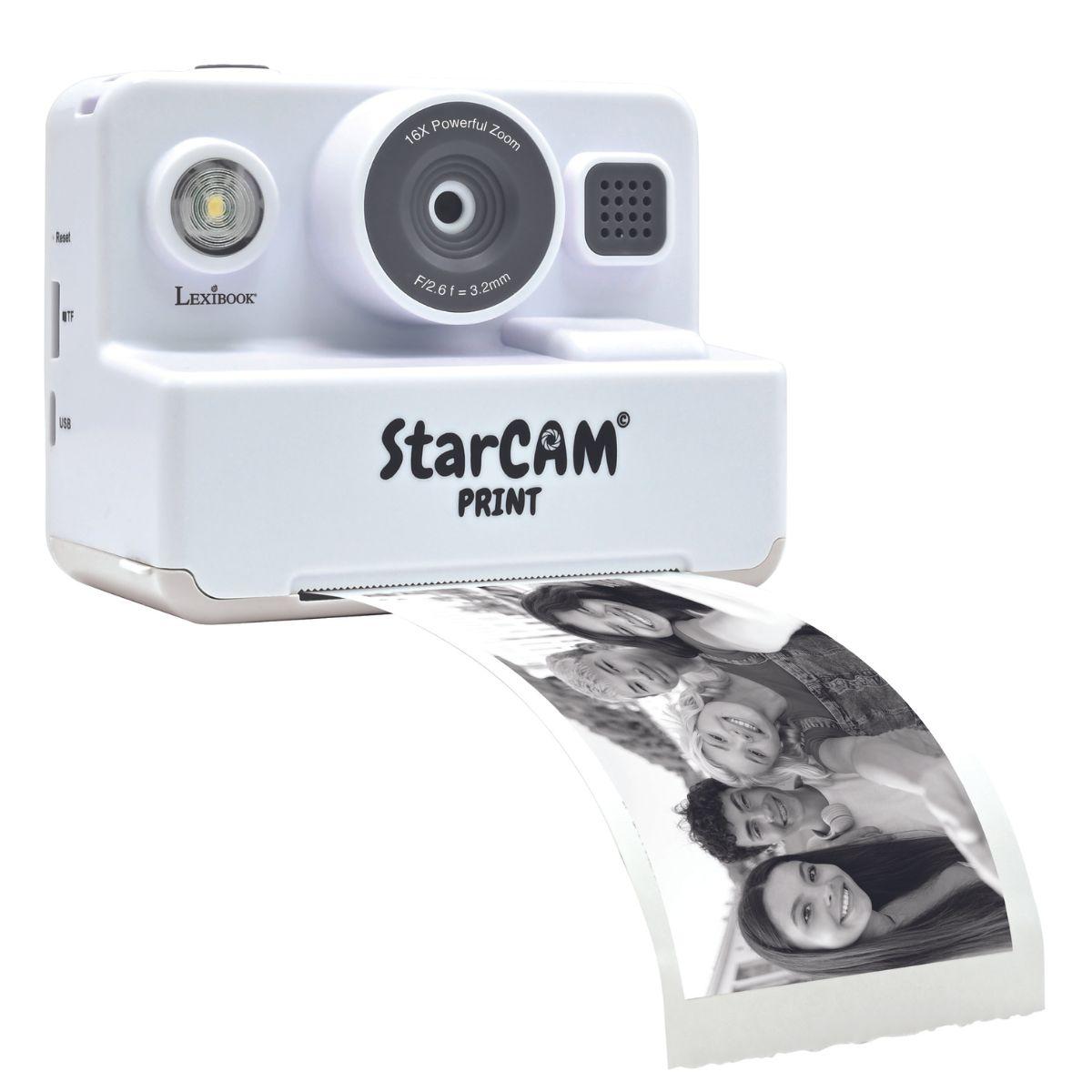 Starcam® Print Classic,pack appareil photo numérique HD avec imprimante instantanée, LEXIBOOK