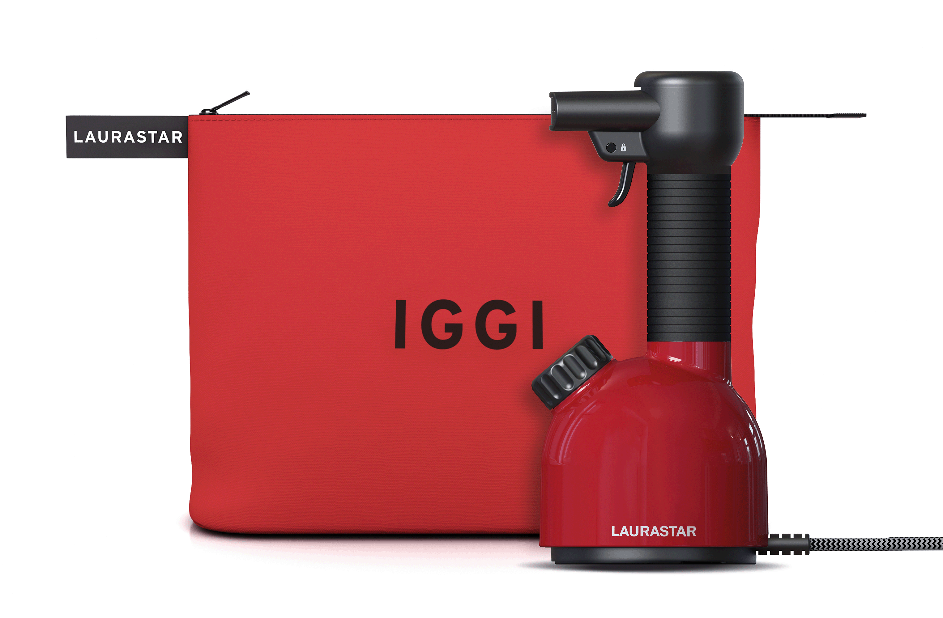 Laurastar IGGI Red Travel Edition – Purificateur Vapeur à Main Haute Pression, Désinfecte Textiles et Objets, Format Compact et Nomade, LAURASTAR