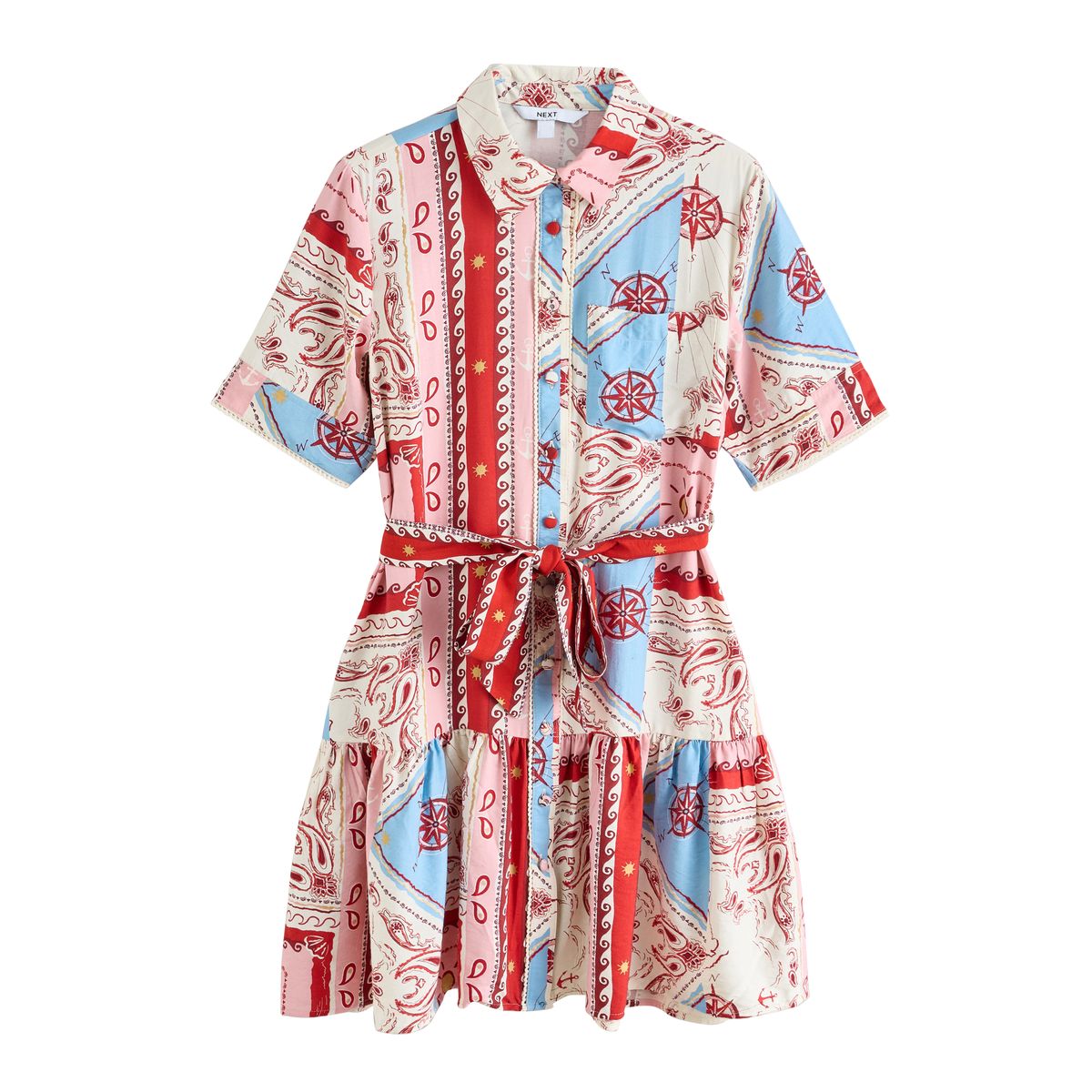 Robe chemise avec lien à la taille, NEXT