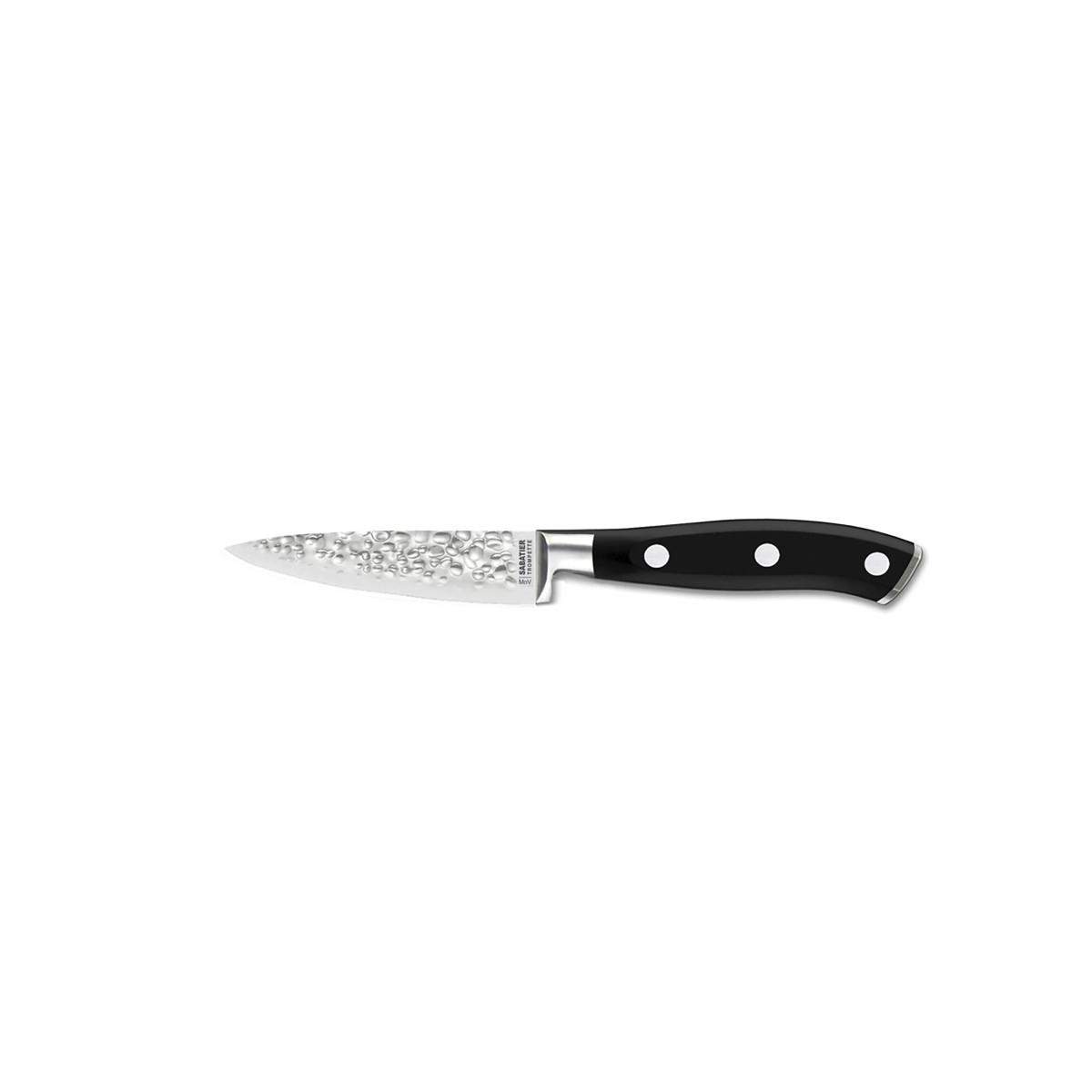 Couteau d'office 9 cm martelé avec protection de lame - CARBON, SABATIER TROMPETTE