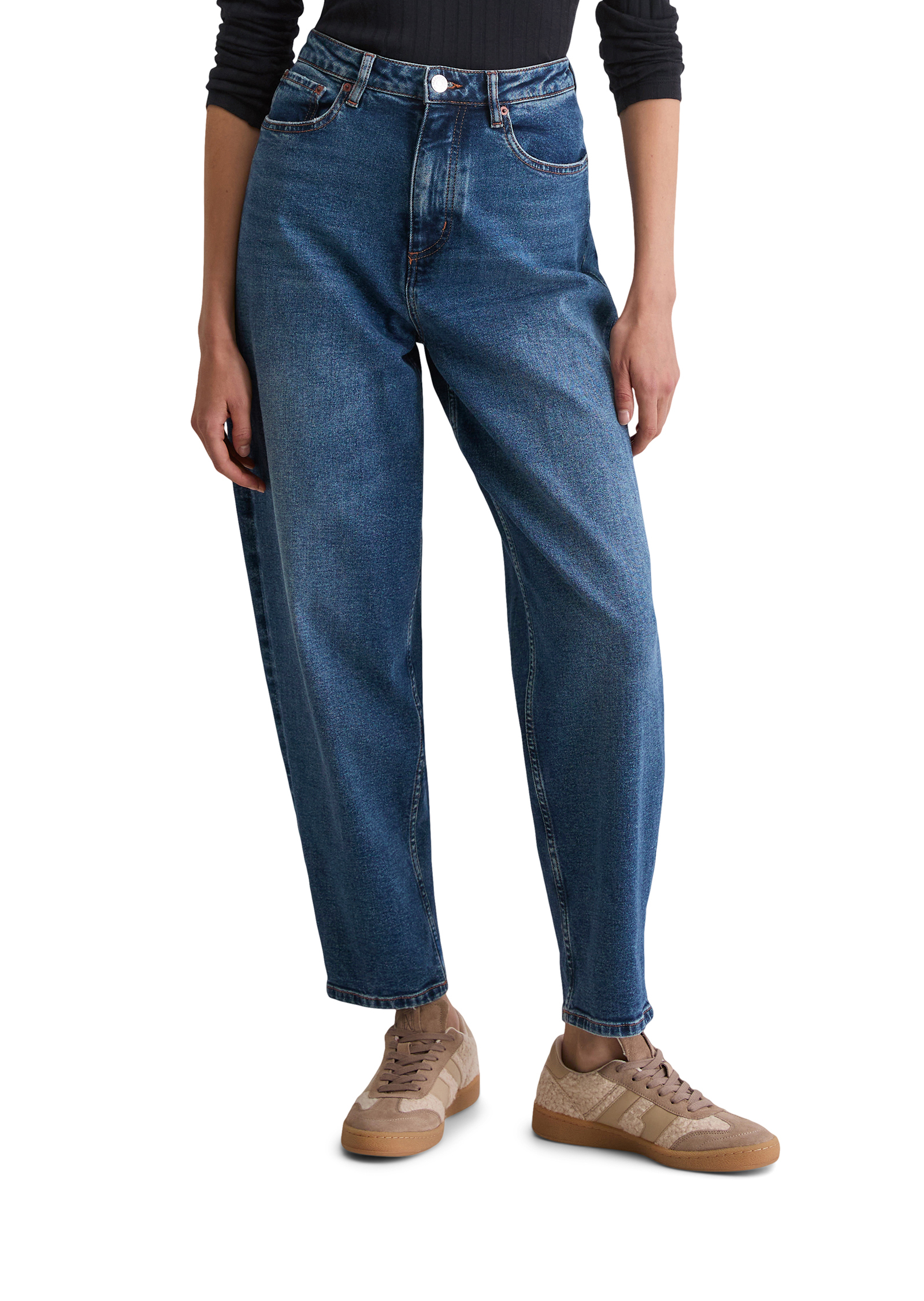 Jeans modèle Lara barrel cropped en Organic Cotton Stretch avec du polyester recyclé, MARC O'POLO