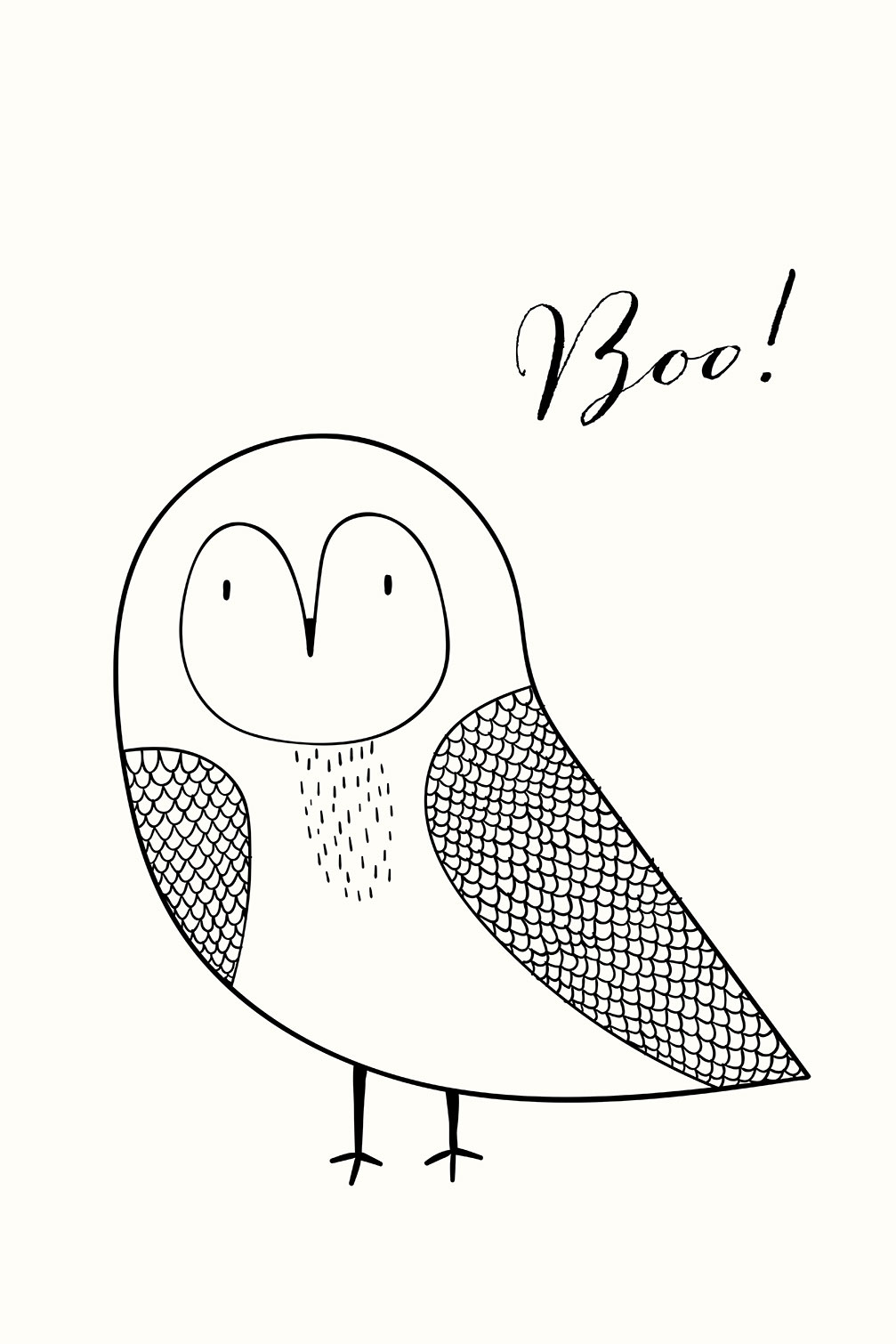 Tableau dessin hibou boo, HEXOA