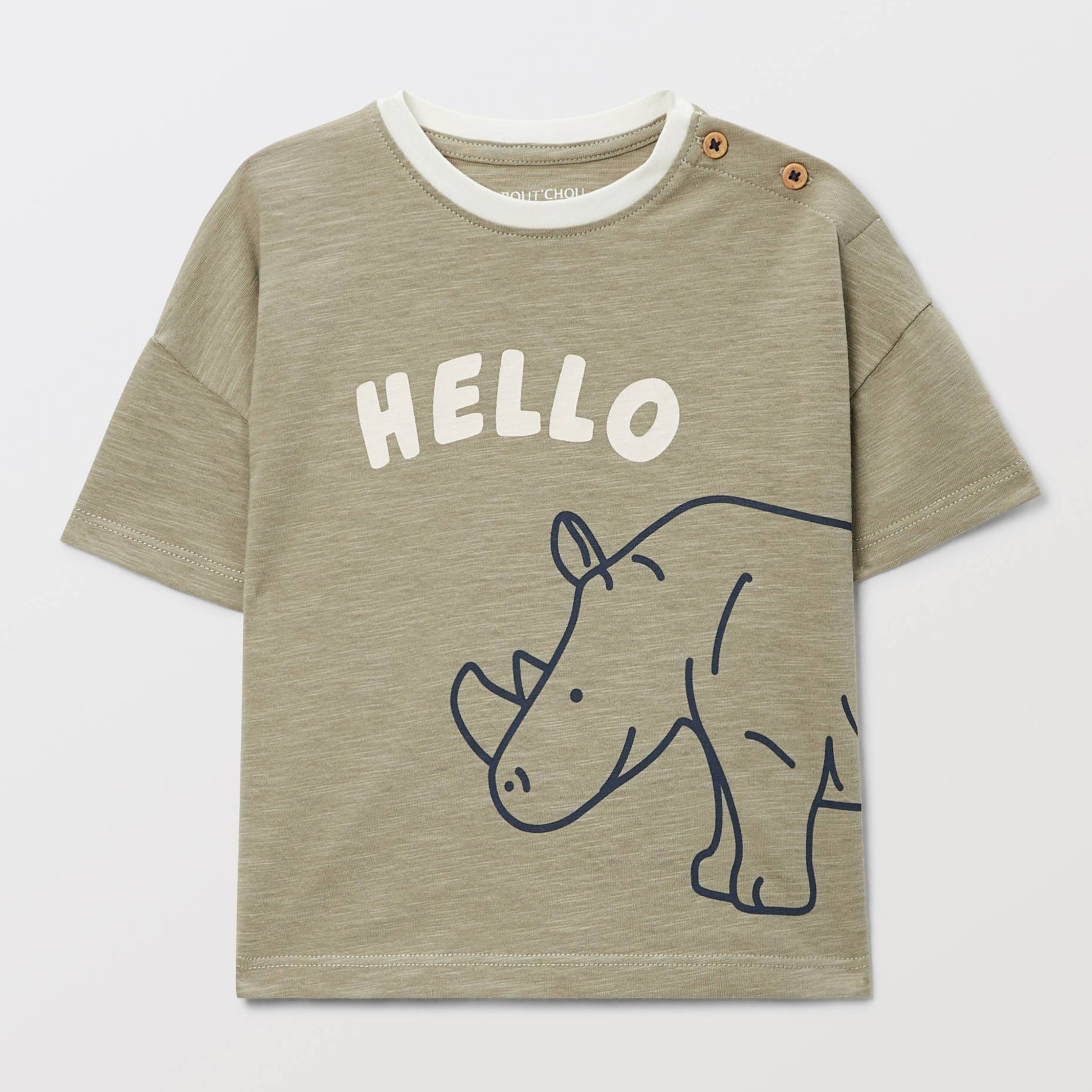 T-shirt manches courtes imprimé en coton BIO GOTS, BOUT'CHOU