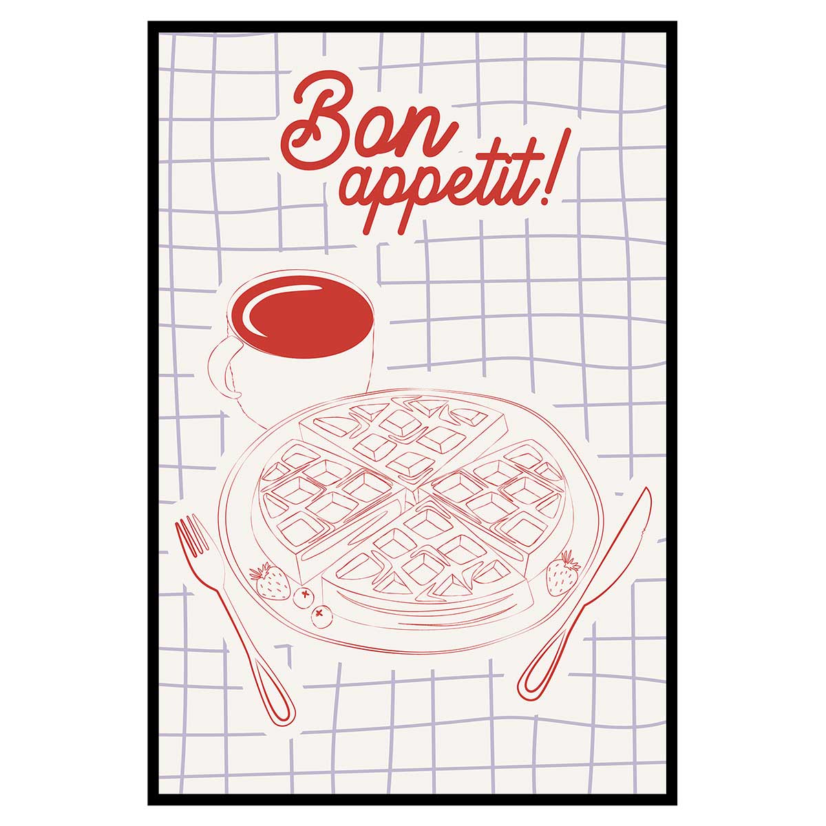 Affiche encadrée bon appétit cuisine, HEXOA