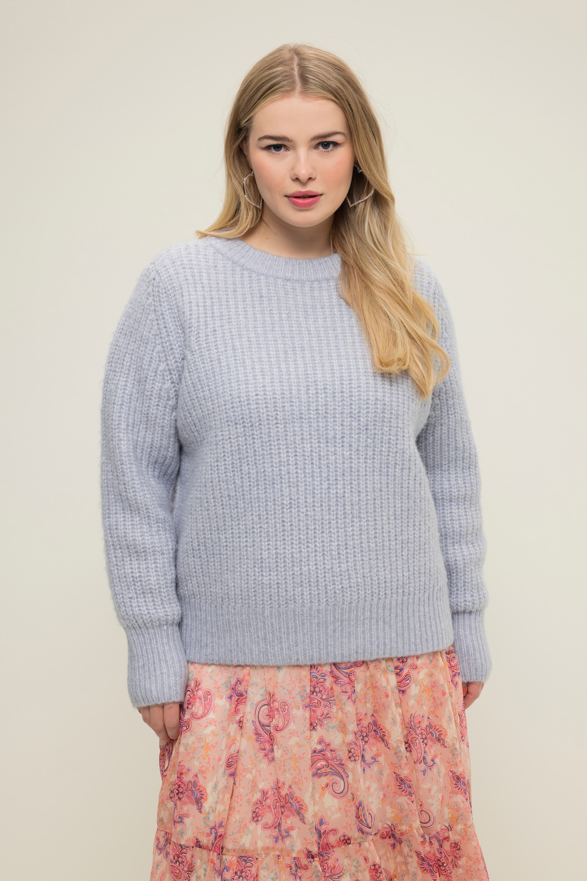 Pull boxy en maille côtelée à col rond et, STUDIO UNTOLD