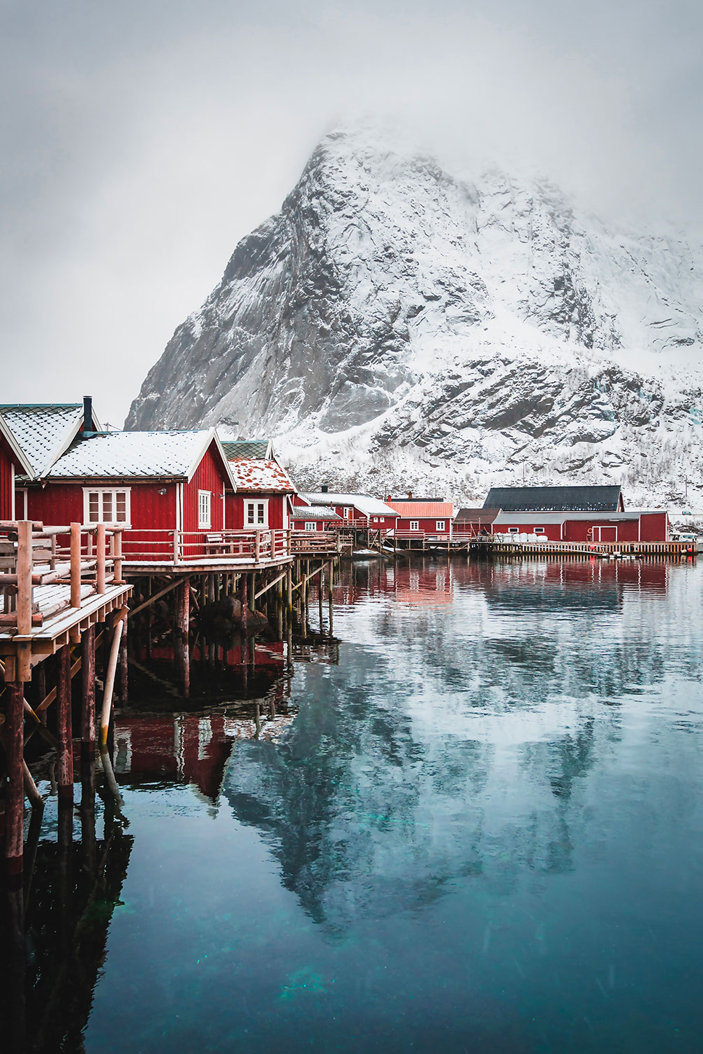 Paysage hiver village de pecheur norvegien, HEXOA