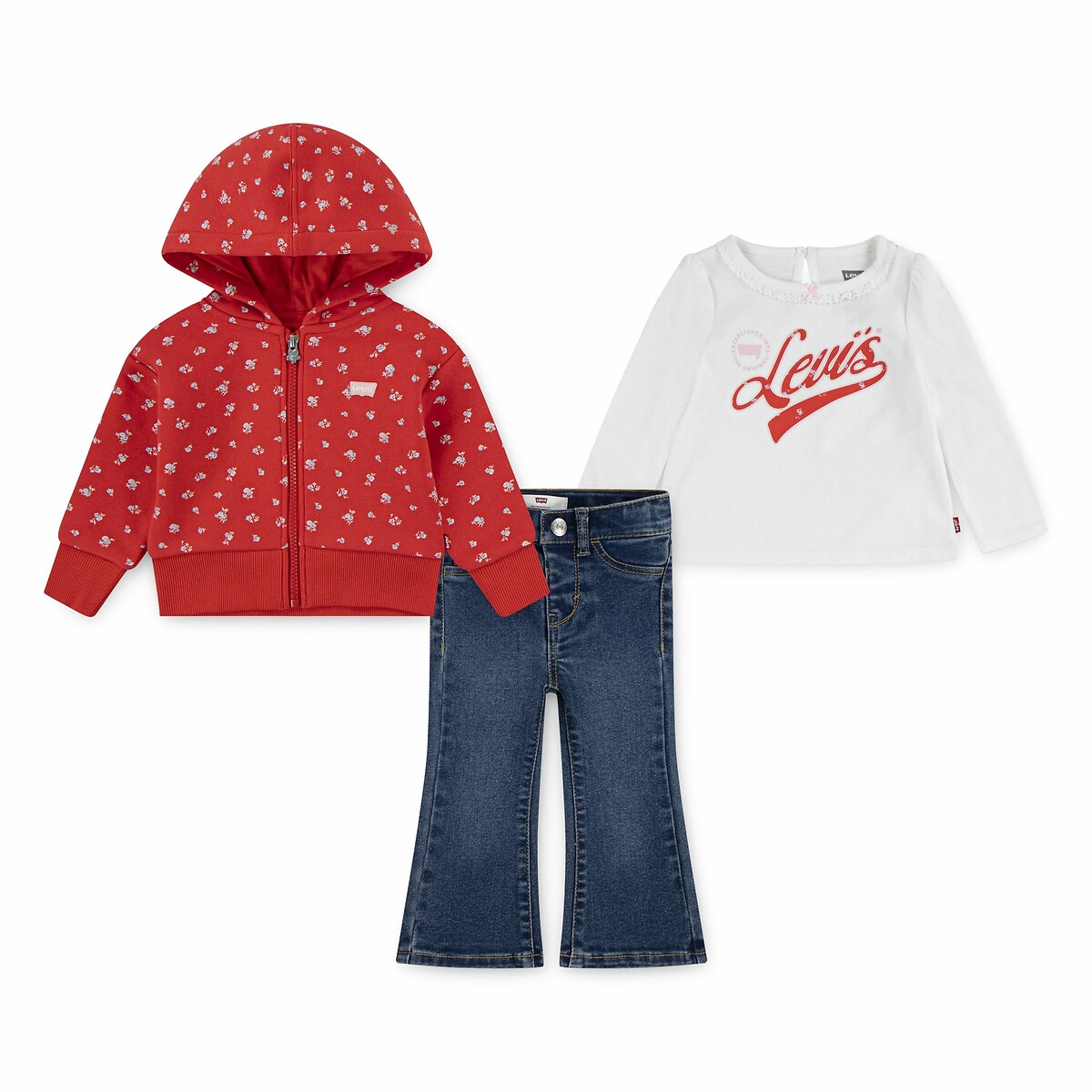 Ensemble 3 pièces, sweat molleton, T-shirt et jean