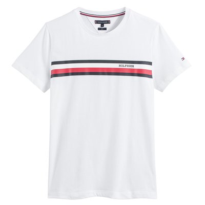 Logo Print Cotton T-Shirt with Crew Neck and Short Sleeves TOMMY HILFIGER