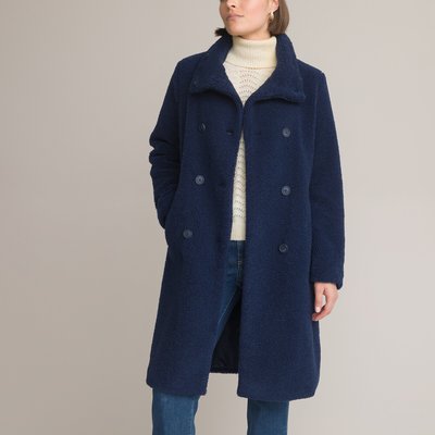 Bouclé Mid-Length Coat with Button Fastening ANNE WEYBURN