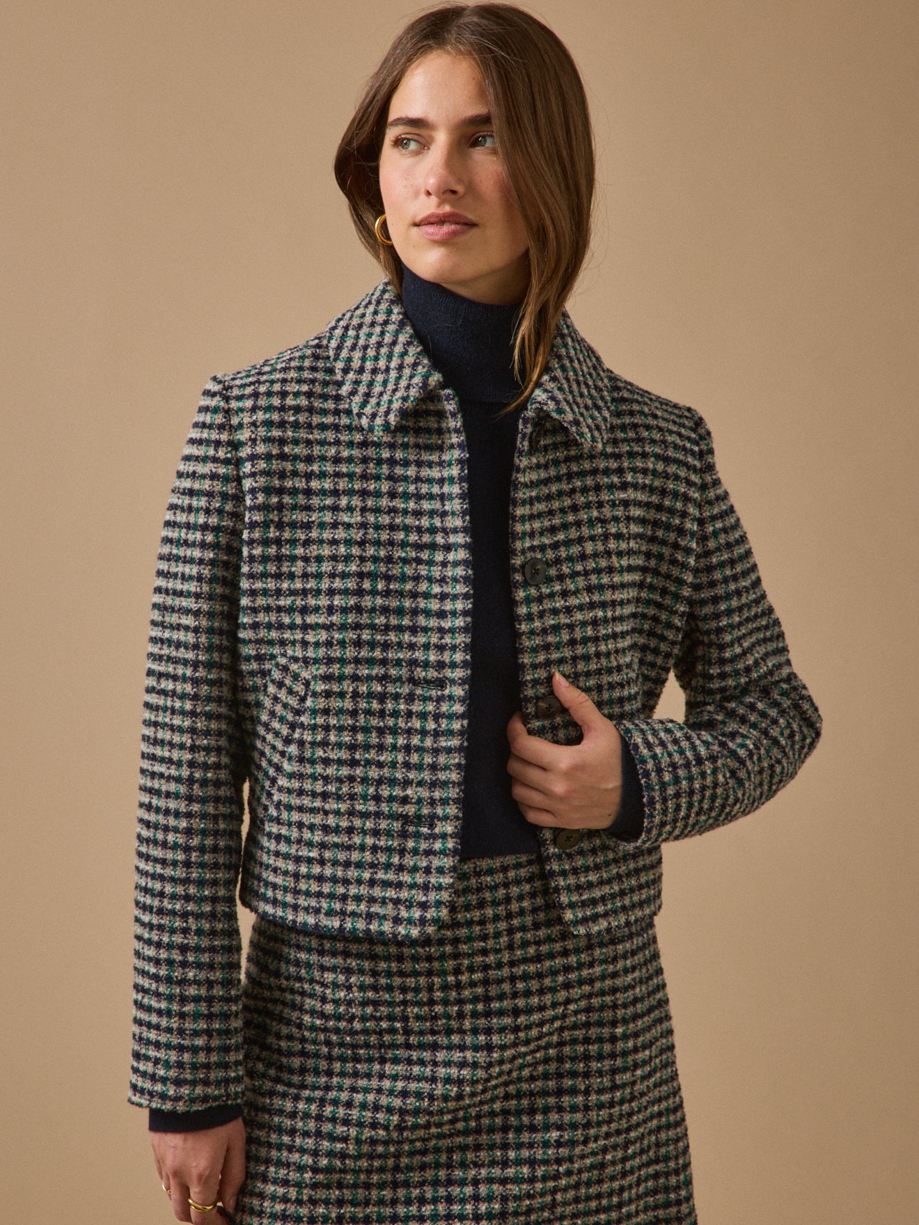 Veste tweed carreaux, CYRILLUS