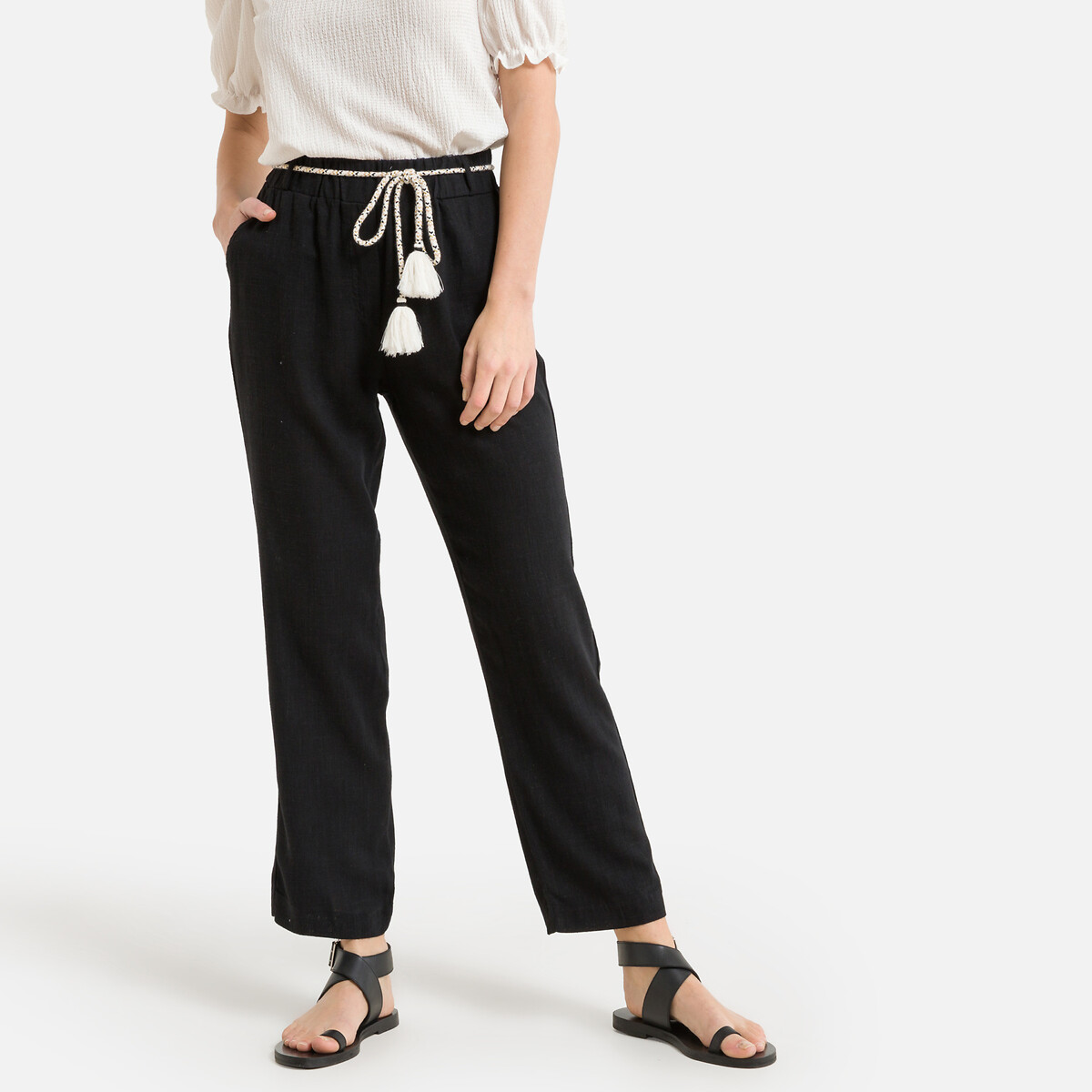 Pantalones anchos y harén de color negro para mujer en rebajas | FASHIOLA.es