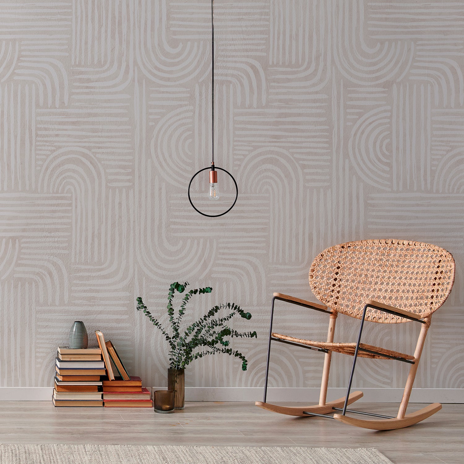 Papier peint panoramique Chalk - Lé Papiers de Ninon, intissé mat 150g, beige, 480 x 280 cm, LE PAPIERS DE NINON