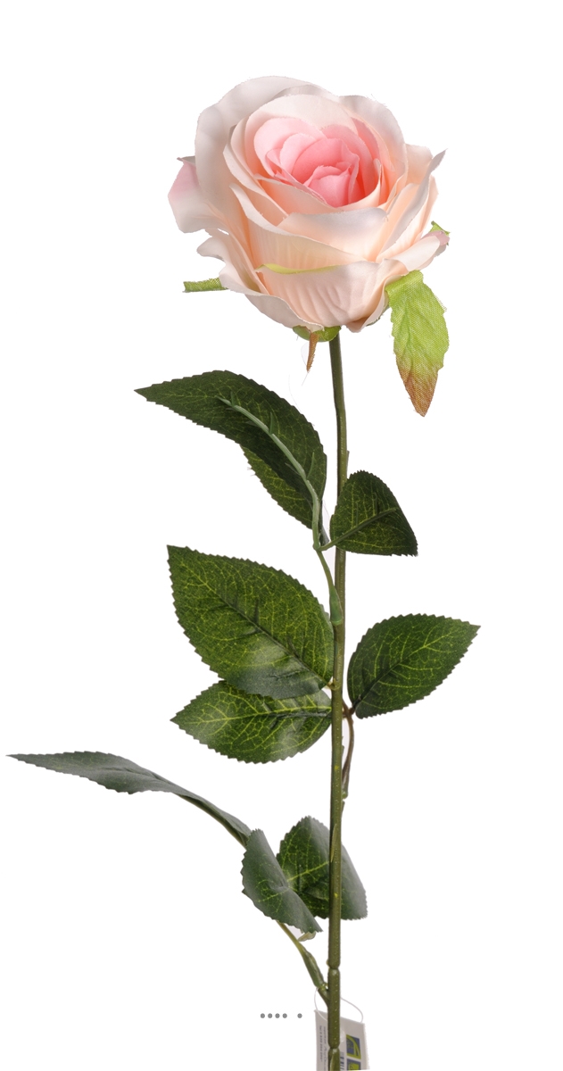 Rose Nina factice Rose tendre H70cm, ARTIFICIELLES