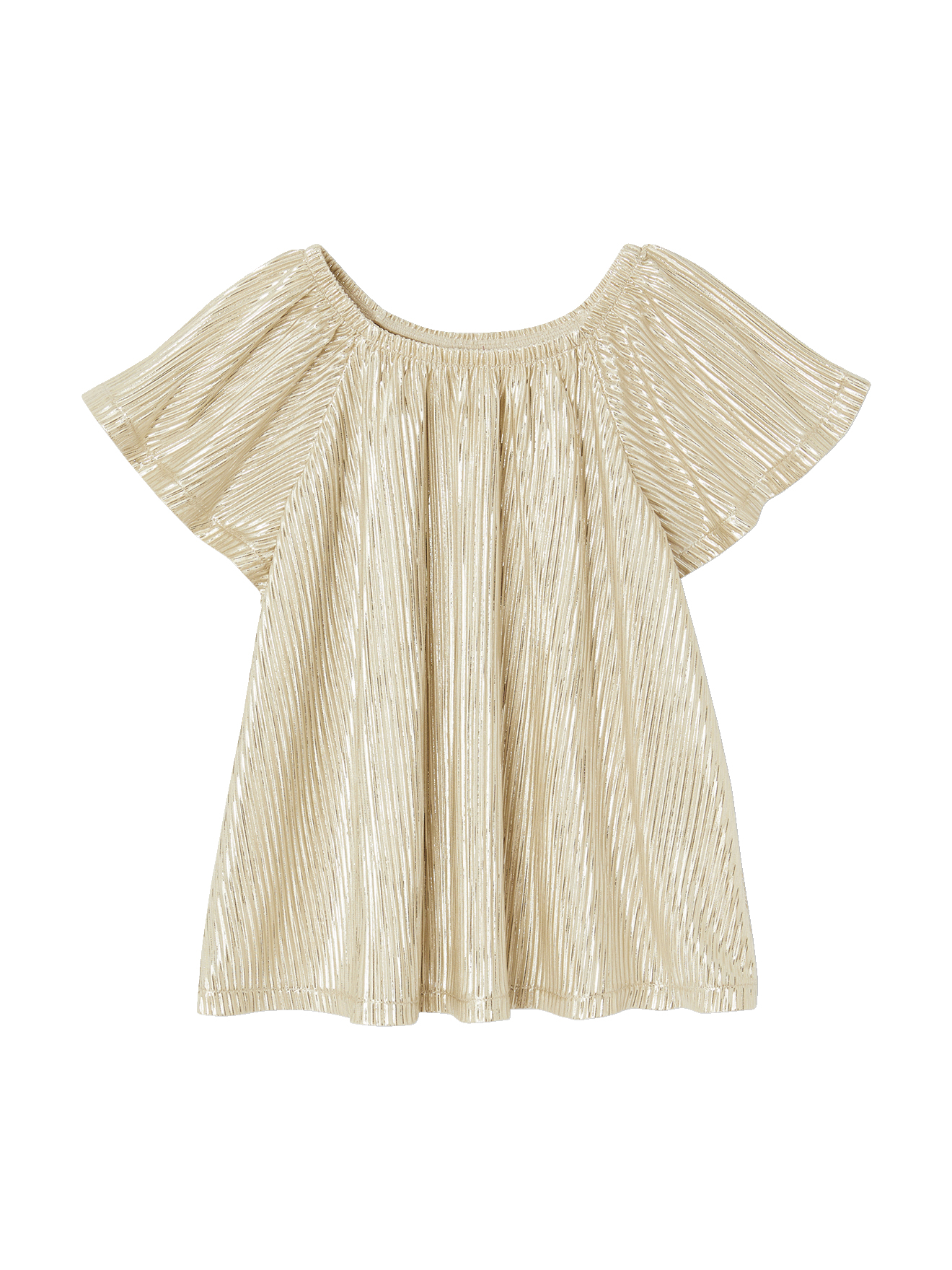 Blouse cérémonie en lamé effet plissé manches papillon, VERTBAUDET
