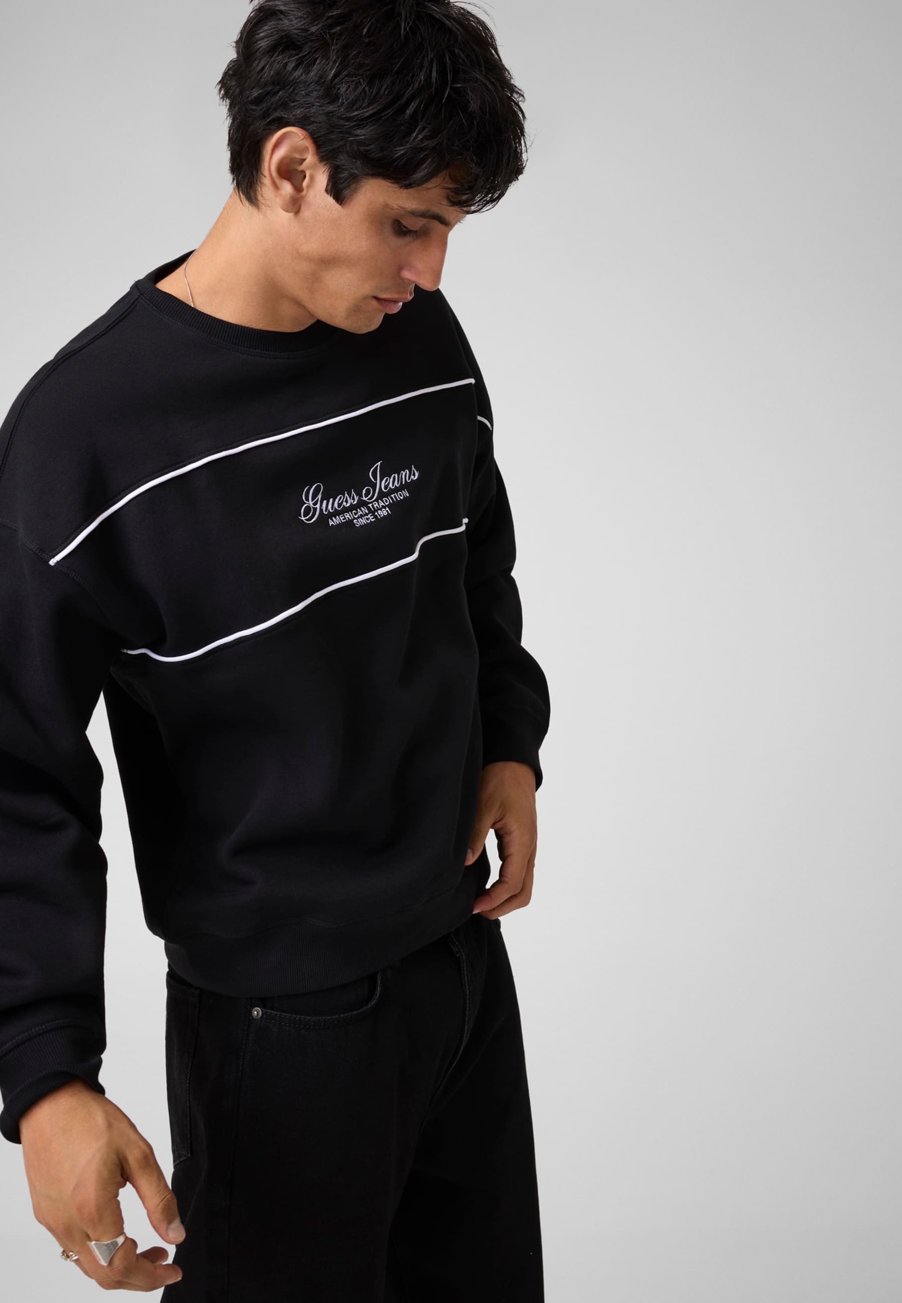 Sweat-Shirt À Logo Brodé, GUESS JEANS