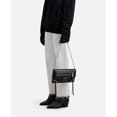 Leather Crossbody Clutch Bag with Stud Detail THE KOOPLES