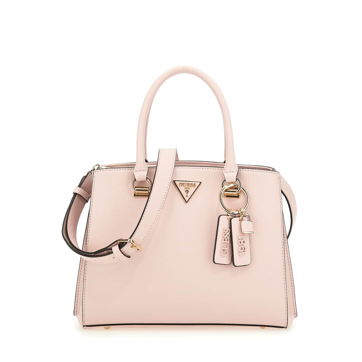 Sac à main rose best sale poudré guess