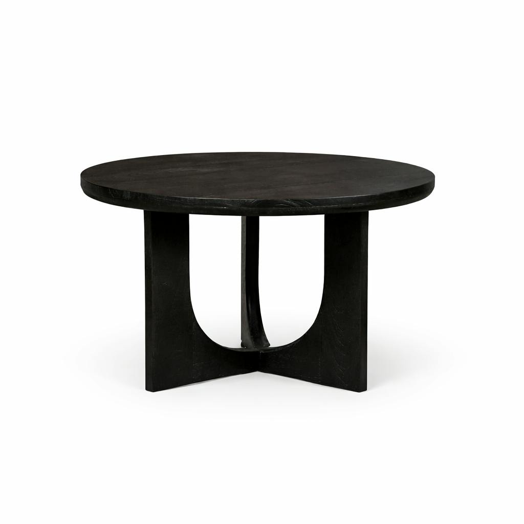 Table d'appoint noire à 3 pieds Ø60 cm ALMA, PIER IMPORT
