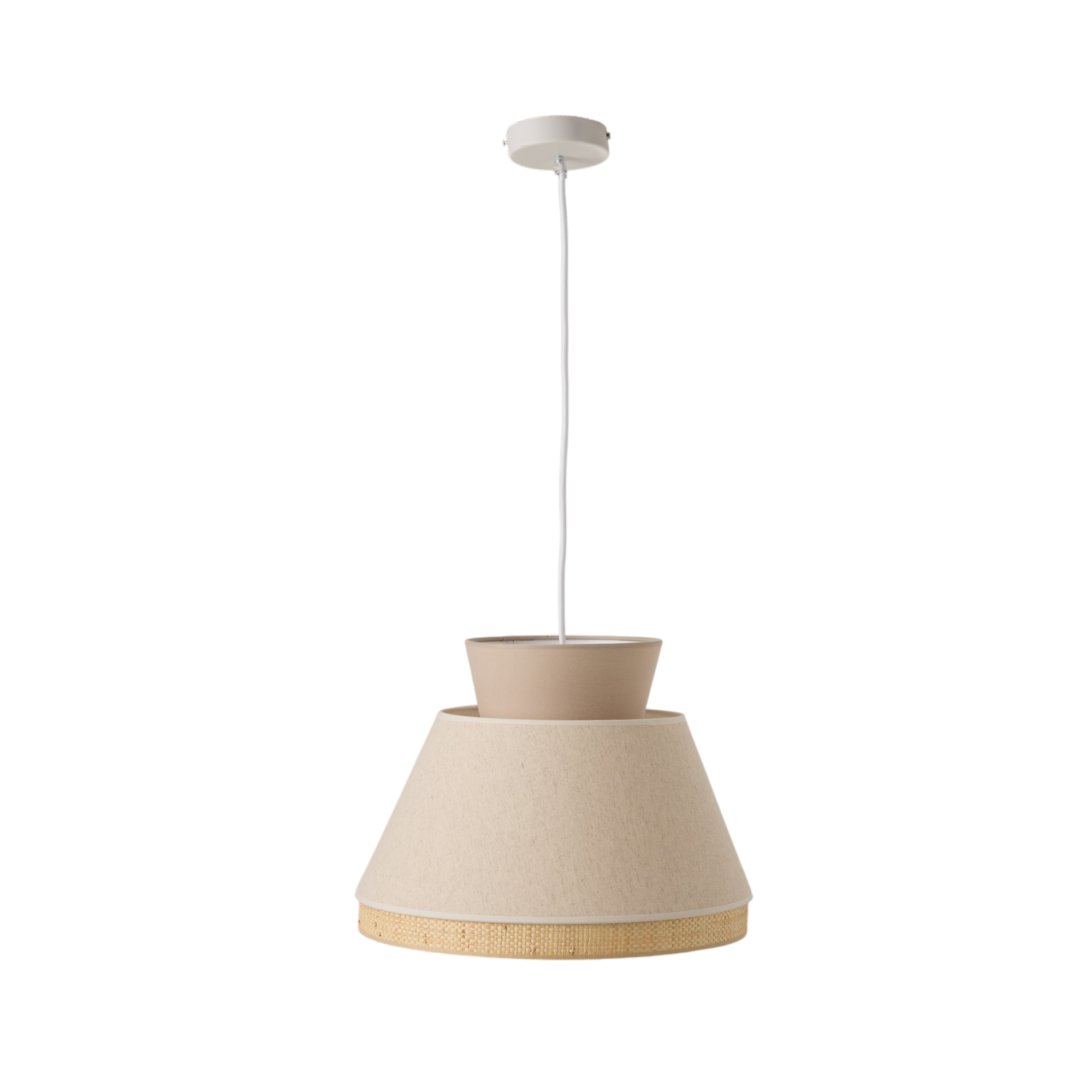 Suspension tissu et cannage naturelle beige - SARAH, CAMIF