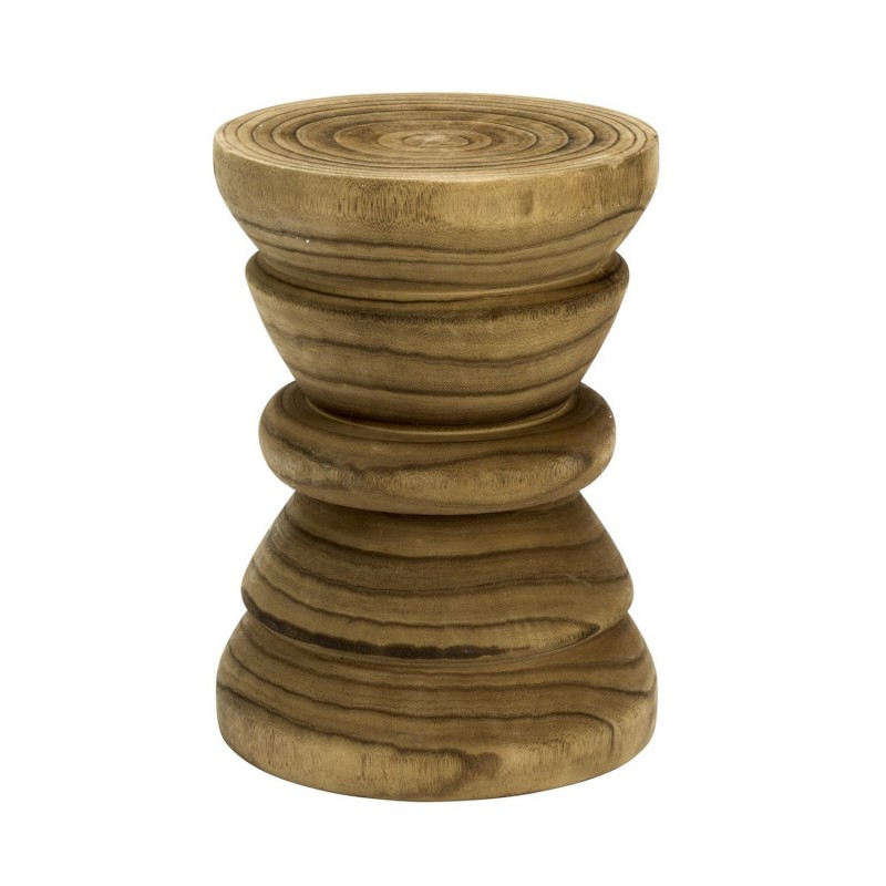 Tabouret rond bois sculpté, MADAM STOLTZ