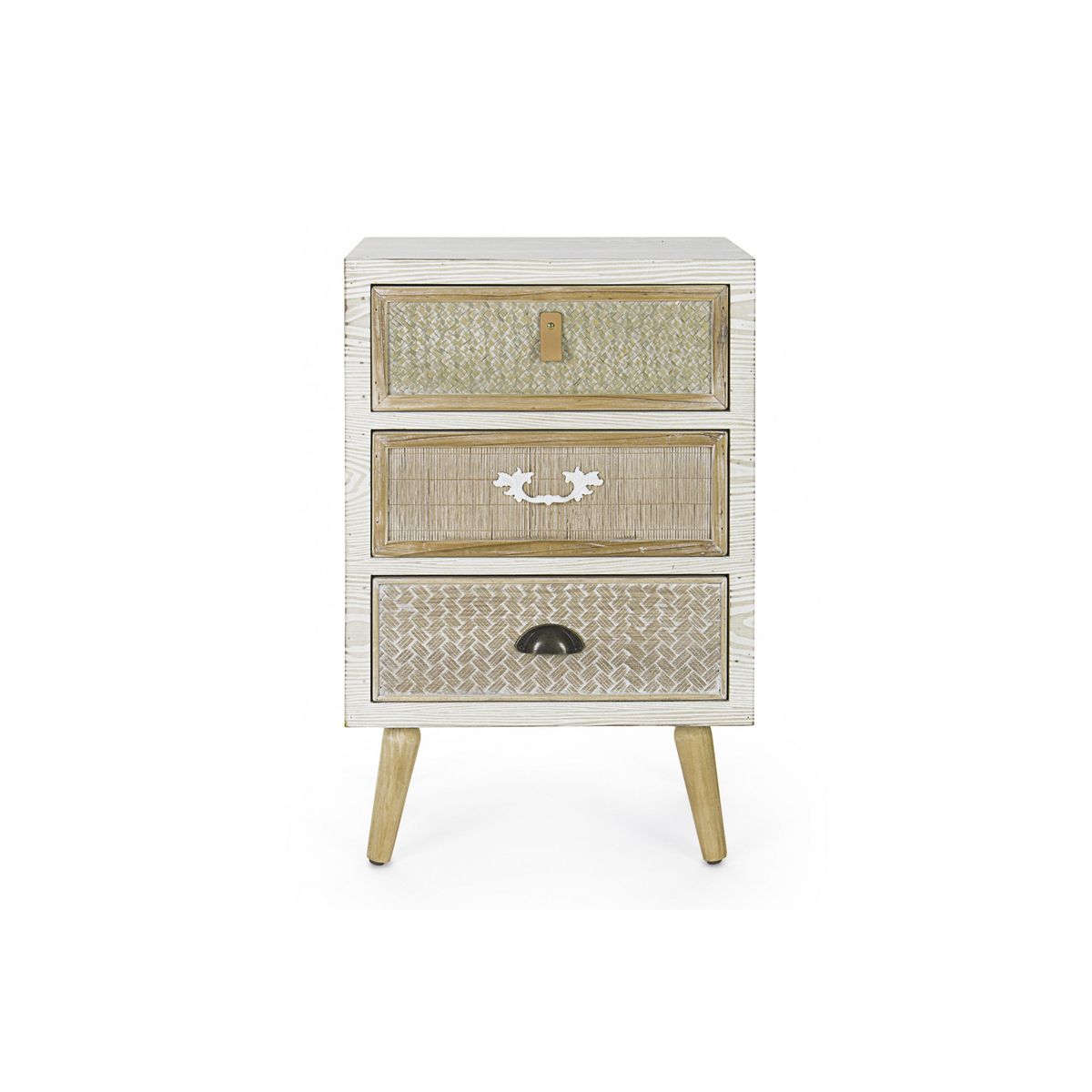 table de chevet en bois 3 tiroirs - elise