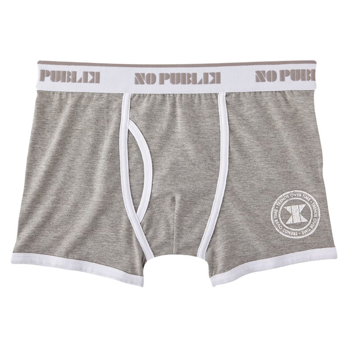 Boxer homme confort coton poche kangourou trends gris argent No Publik
