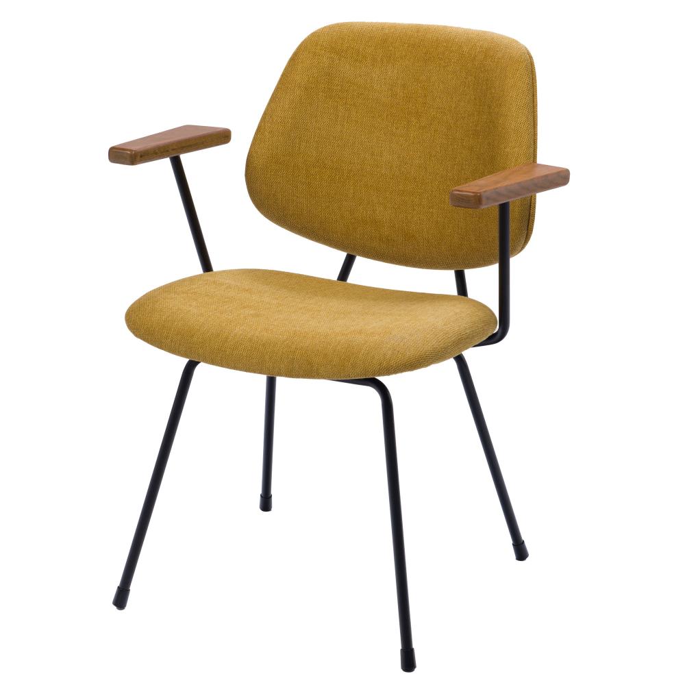 Chaise de salle à manger en tissu et bois Arnold (lot de 2), AMADEUS