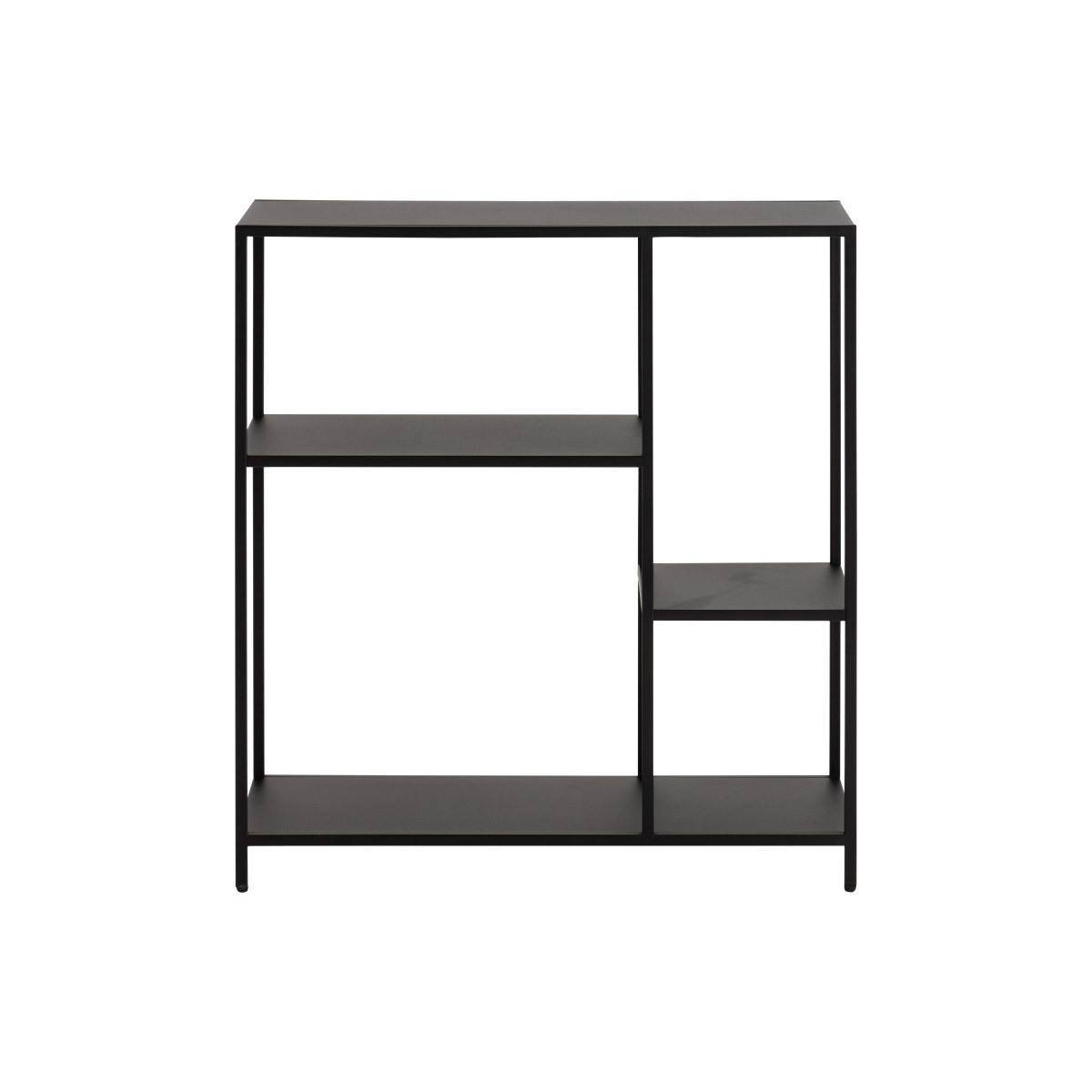 Console ouverte design en métal noir L80 cm PODIUM, MILIBOO
