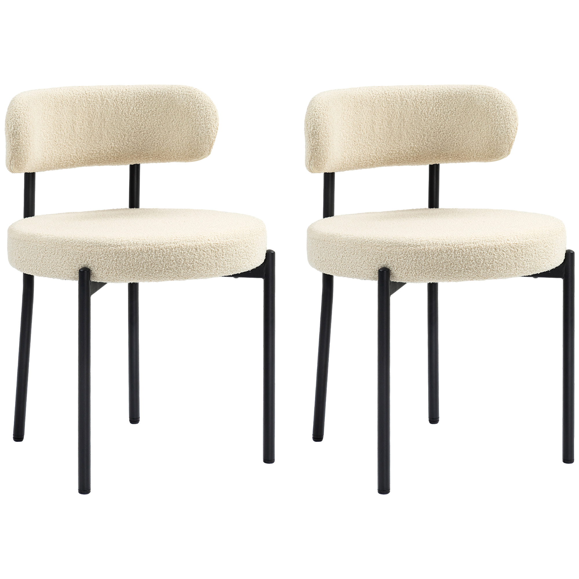 Chaise de salle à manger Polyester Beige, HOMCOM