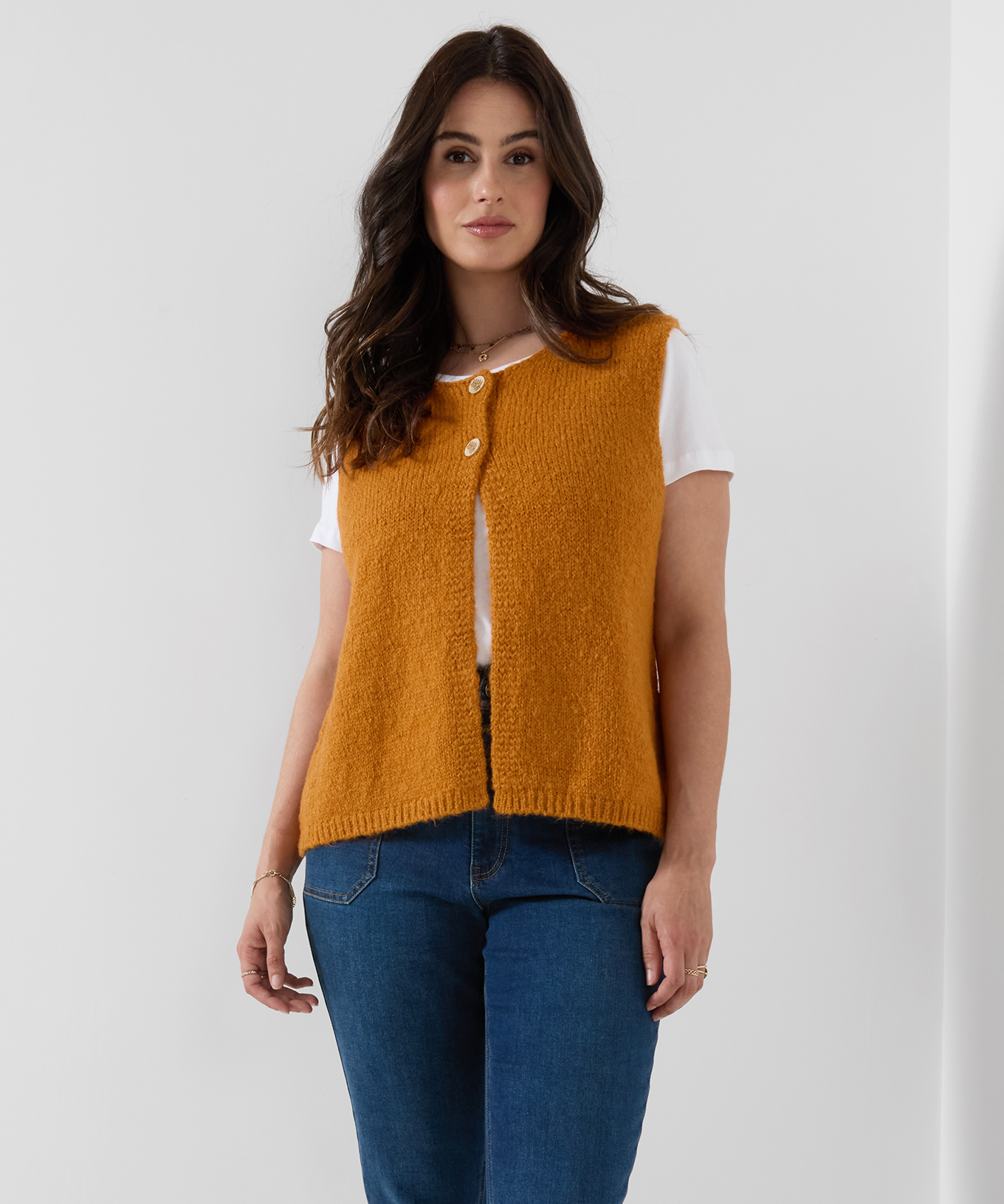 Pull Sans Manches en Maille à Double Boutonnage Loretta, JOE BROWNS